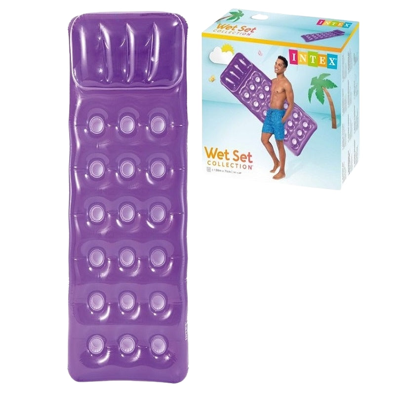 Inflatable swimming mattress 188 x 71 cm purple - 58890 INTEX