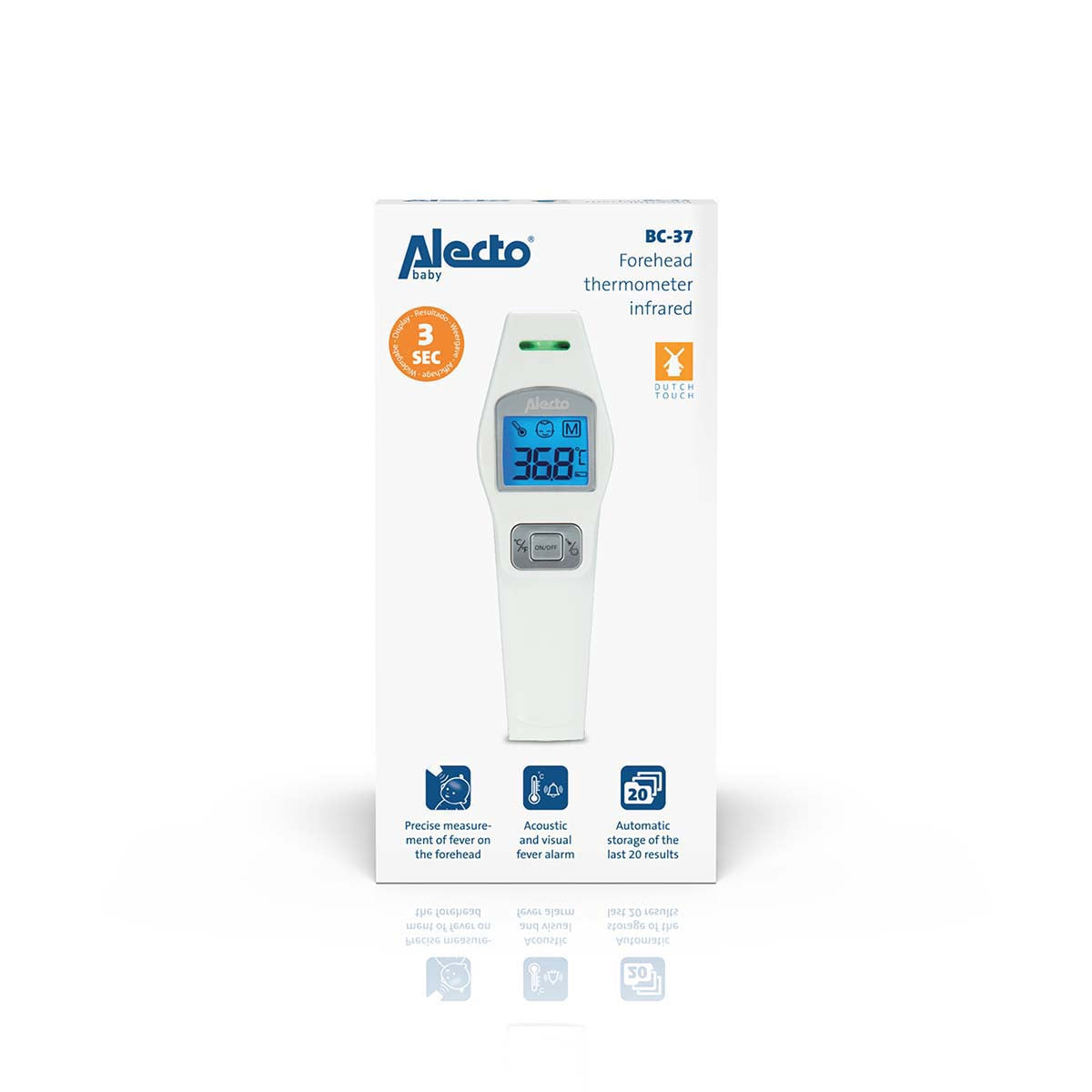 Infrared Forehead Thermometer, Fast & Accurate, White
