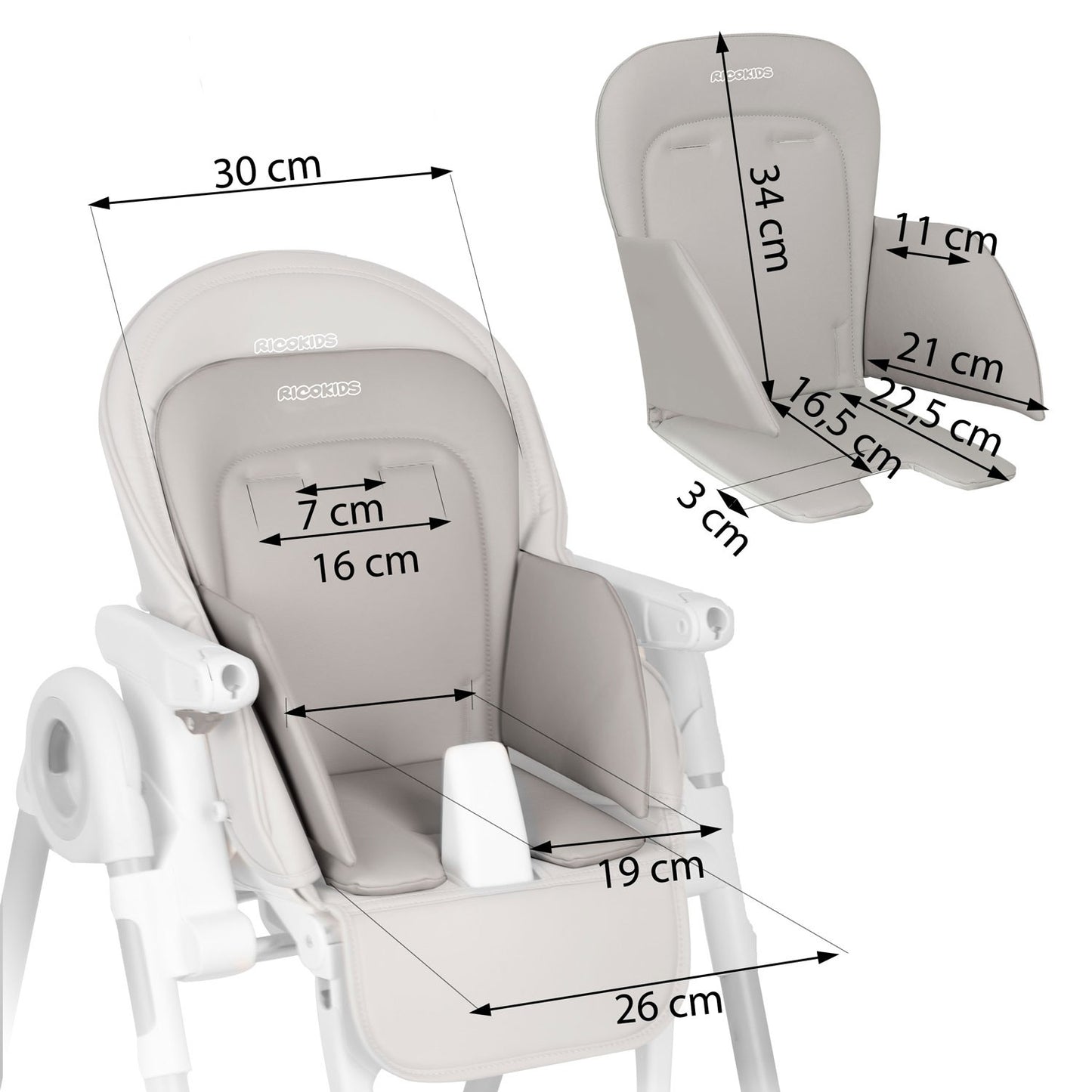 Inserts to reduce the size of Belo/Lindo/Tugo child seats