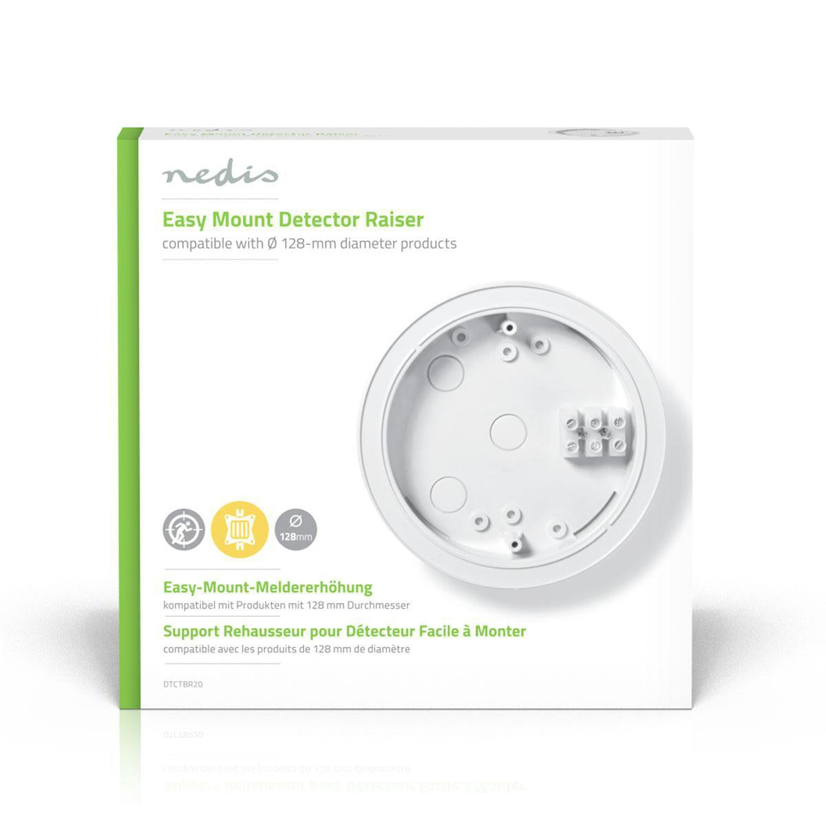 Installation of detector | Diameter: 128 mm | Screw and plug | White