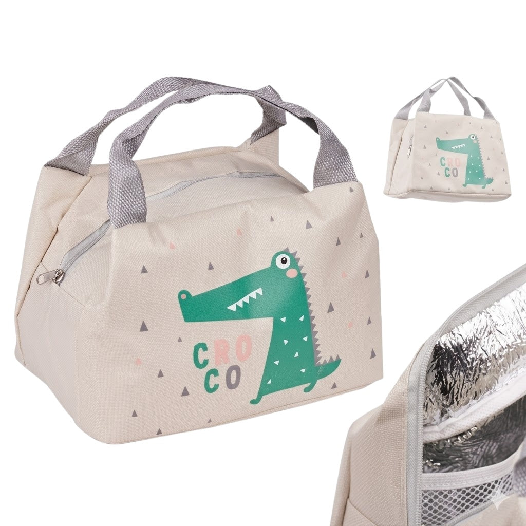 Insulated thermal bag breakfast lunch crocodile