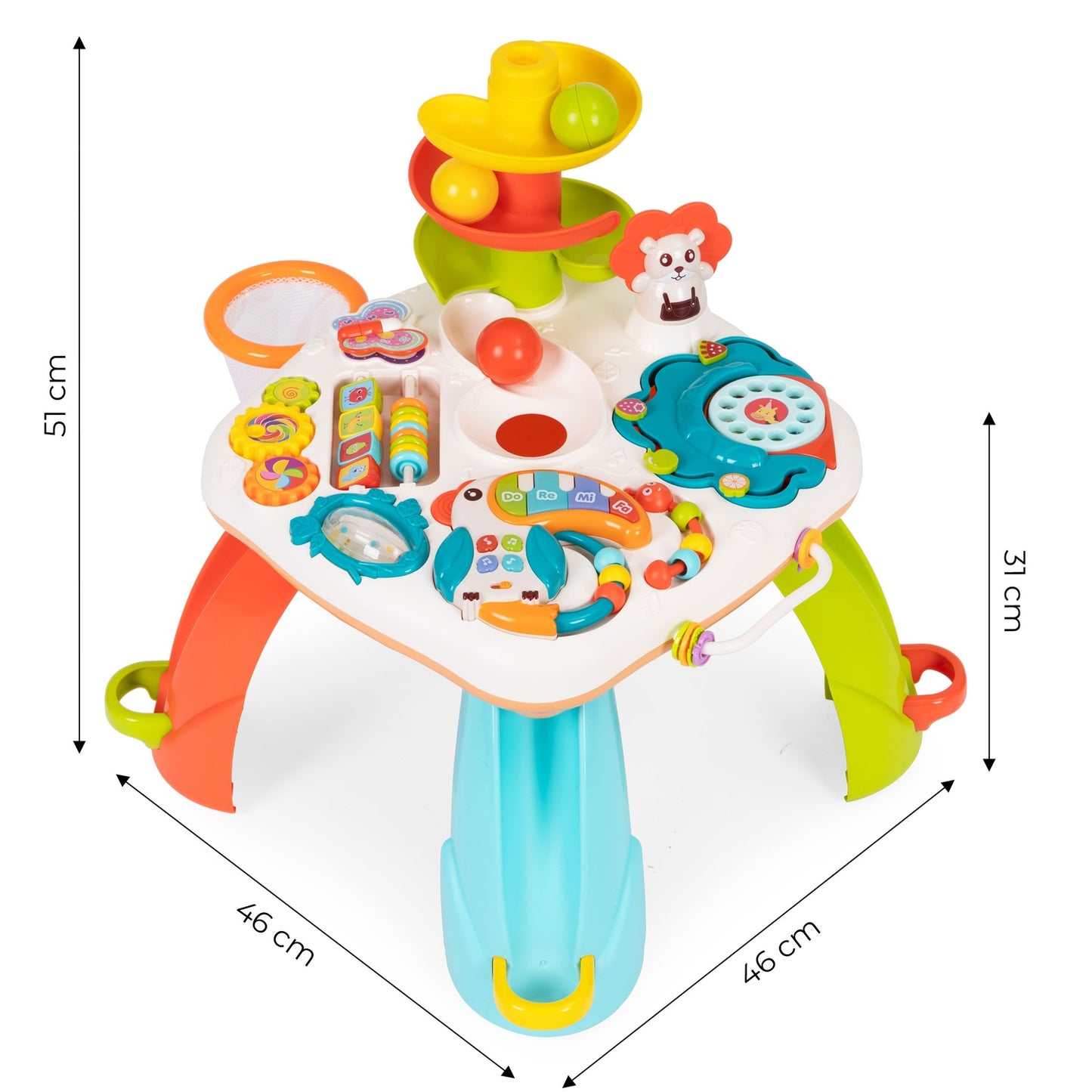 Interactive Educational Table for Kids with Ball Slide