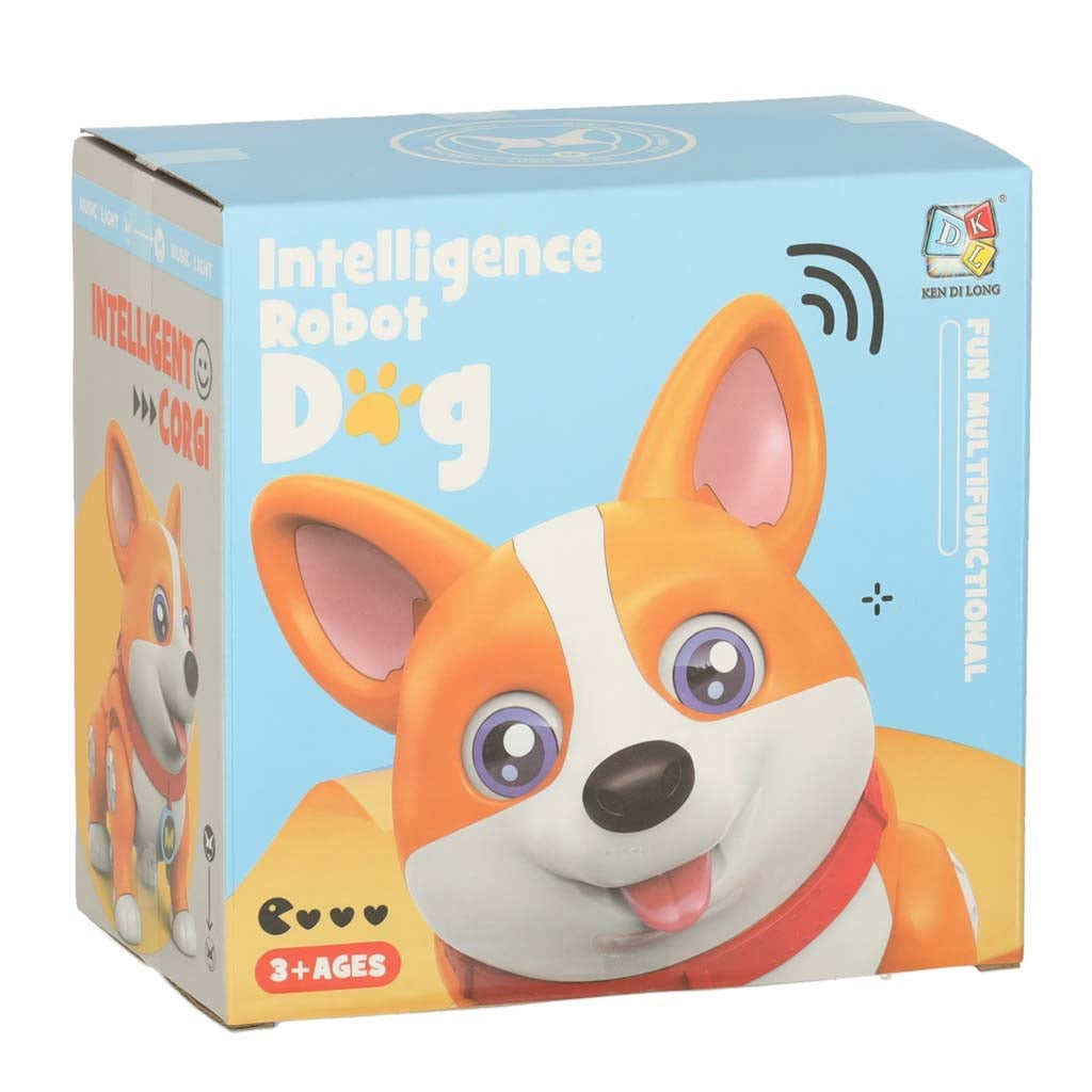 Interactive Robot Dog Corgi with Glowing Ears & Music