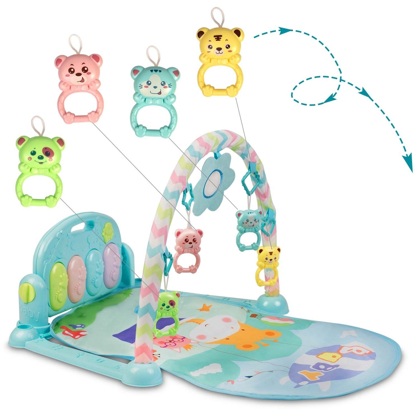 Interactive and educational play mat with piano Ricokids - 7314