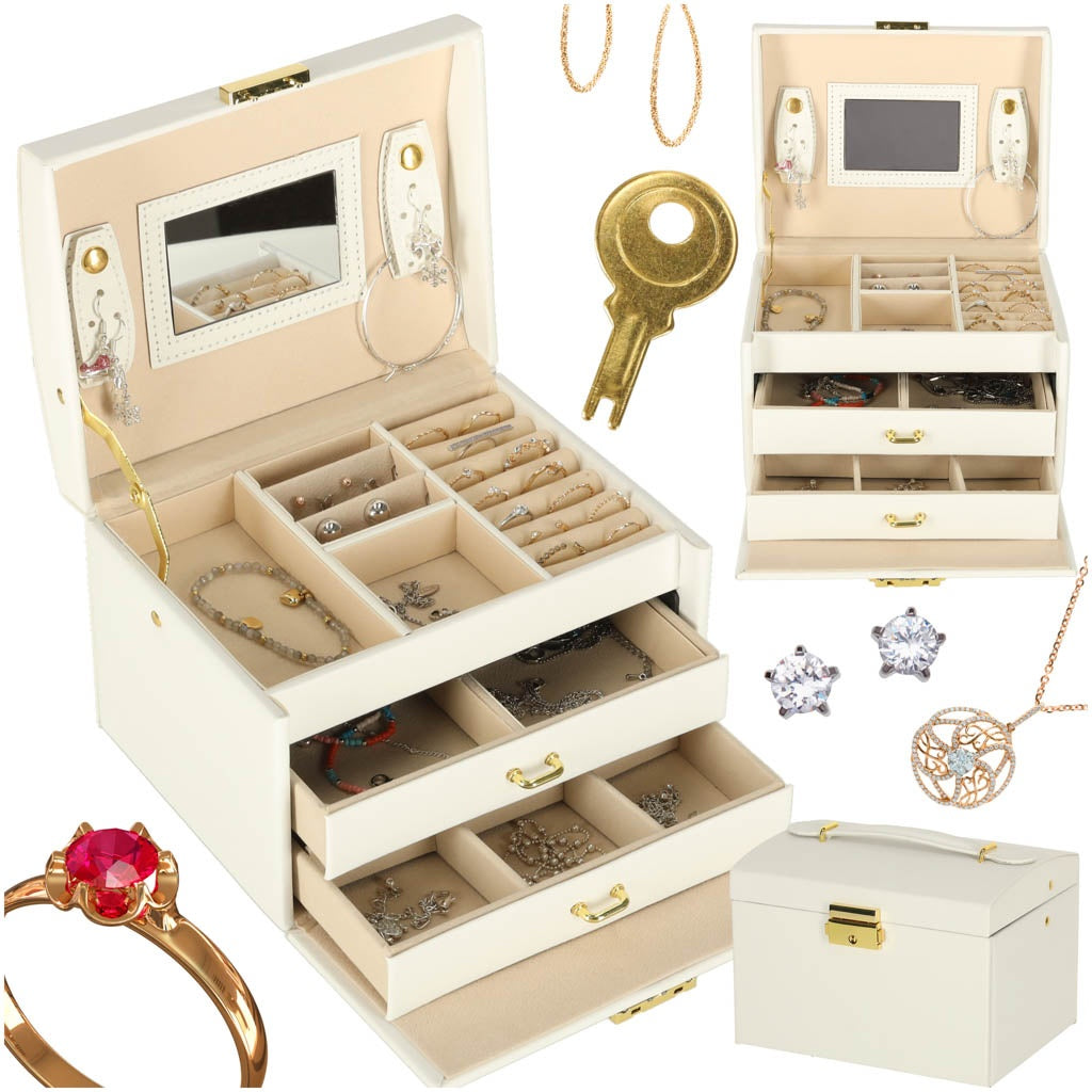 Jewellery box with drawers white