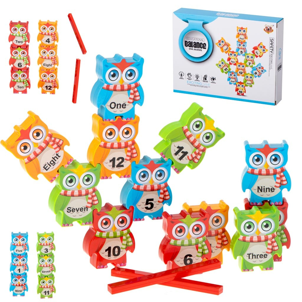 Jigsaw owl tower arcade game blocks learning to count