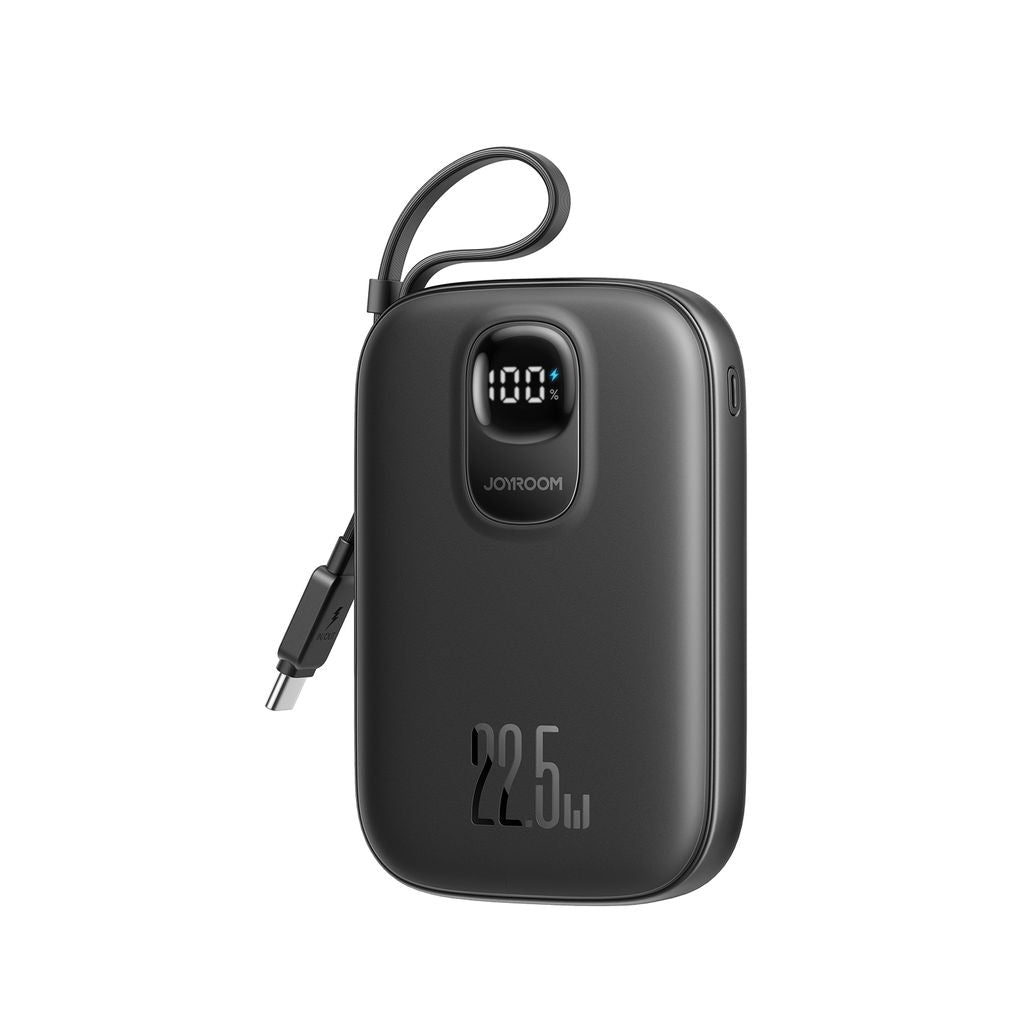 Joyroom 22.5W Fast Charging Powerbank 10000mAh Built-in USB-C Cable - Black