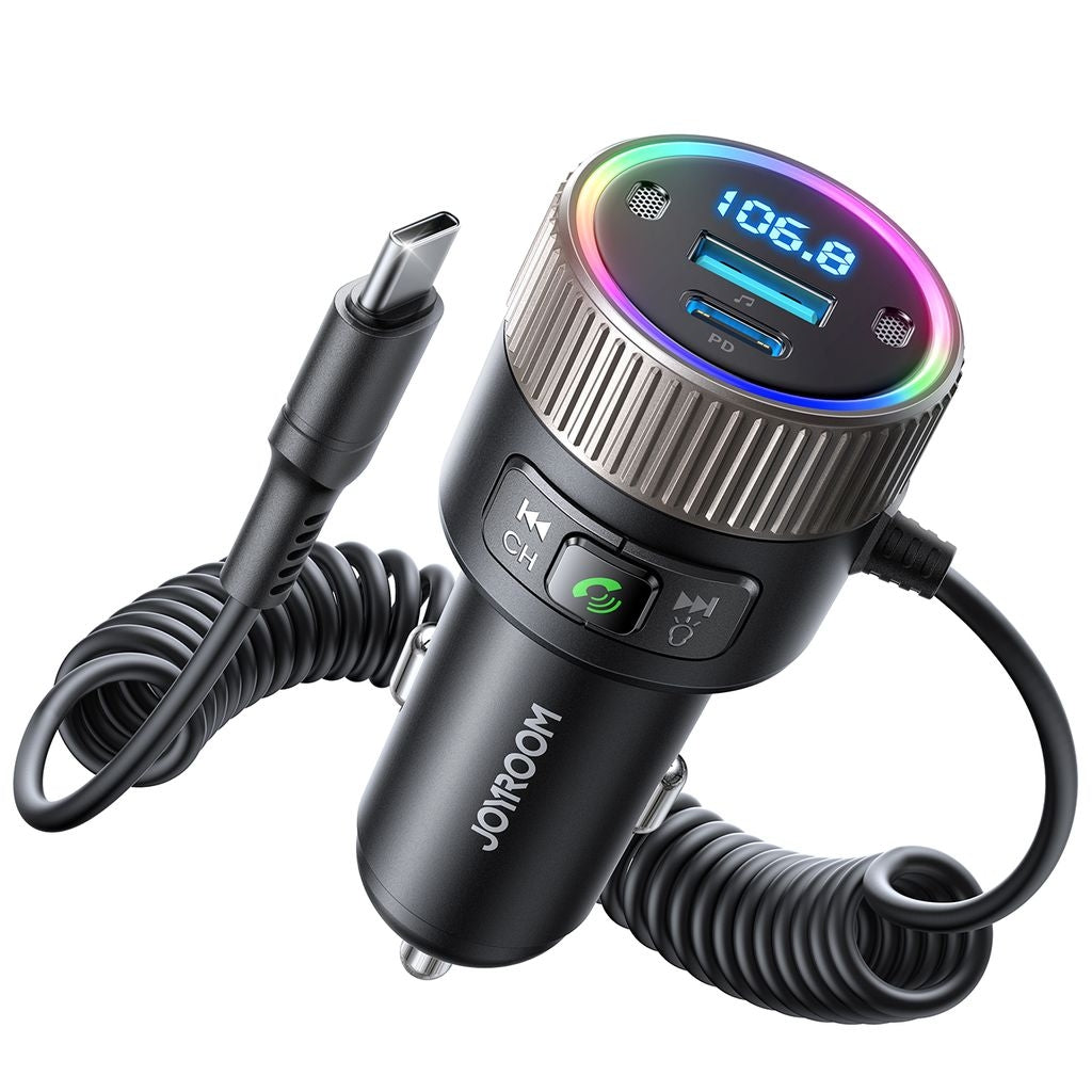 Joyroom Bluetooth 5.4 Wireless FM Transmitter Car Charger 60W - Black