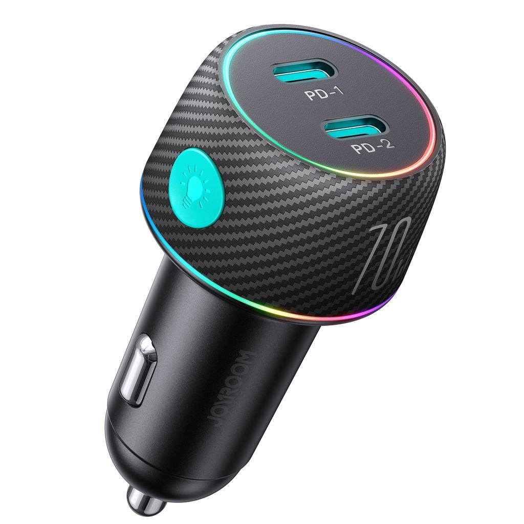 Joyroom Multi-Color Car Charger with USB-C 70W - Black