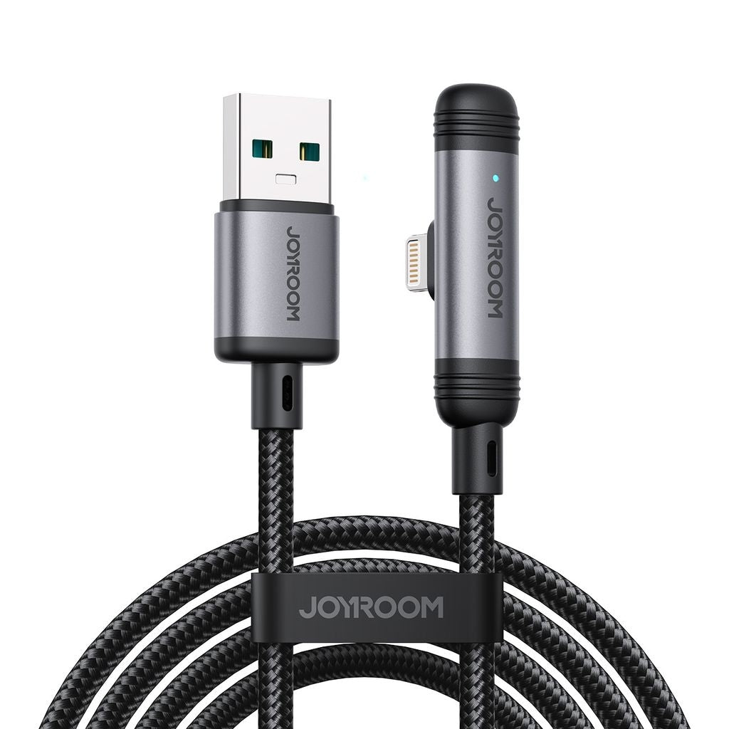 Joyroom USB-A to Lightning Angled Fast Charging Cable 3A, 1.2m - Black