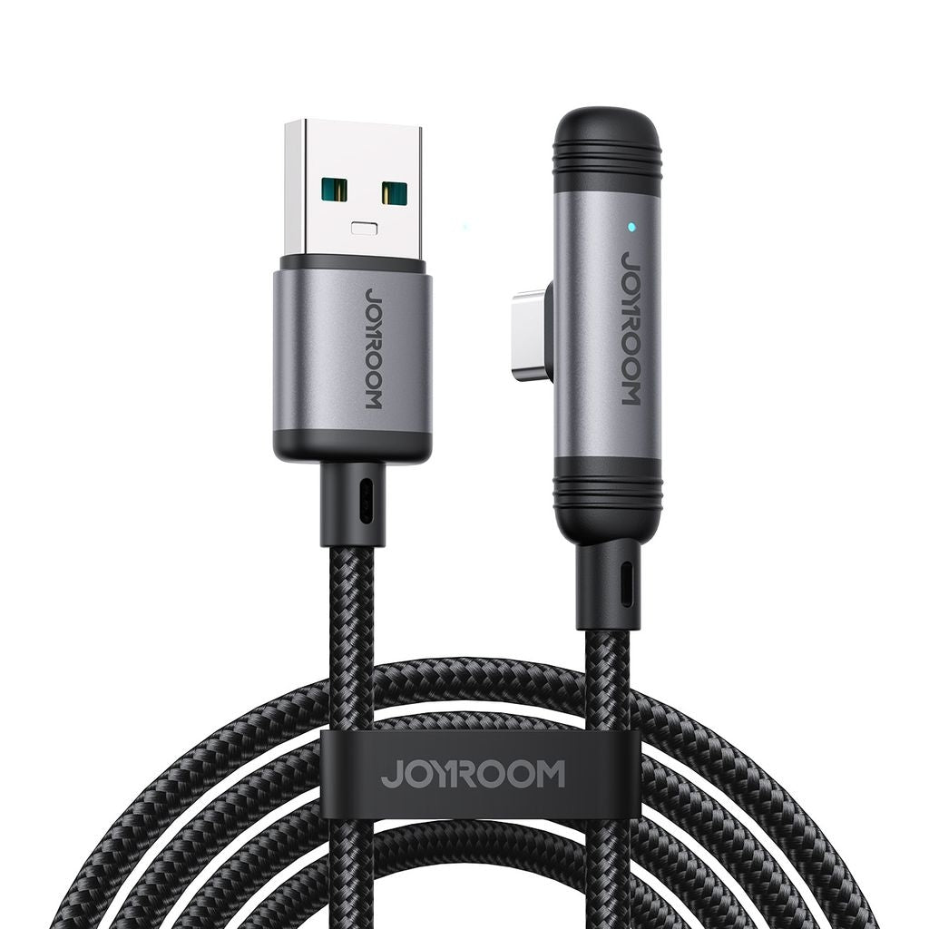 Joyroom USB-A to USB-C Angled Fast Charging Cable 3A, 1.2m - Black