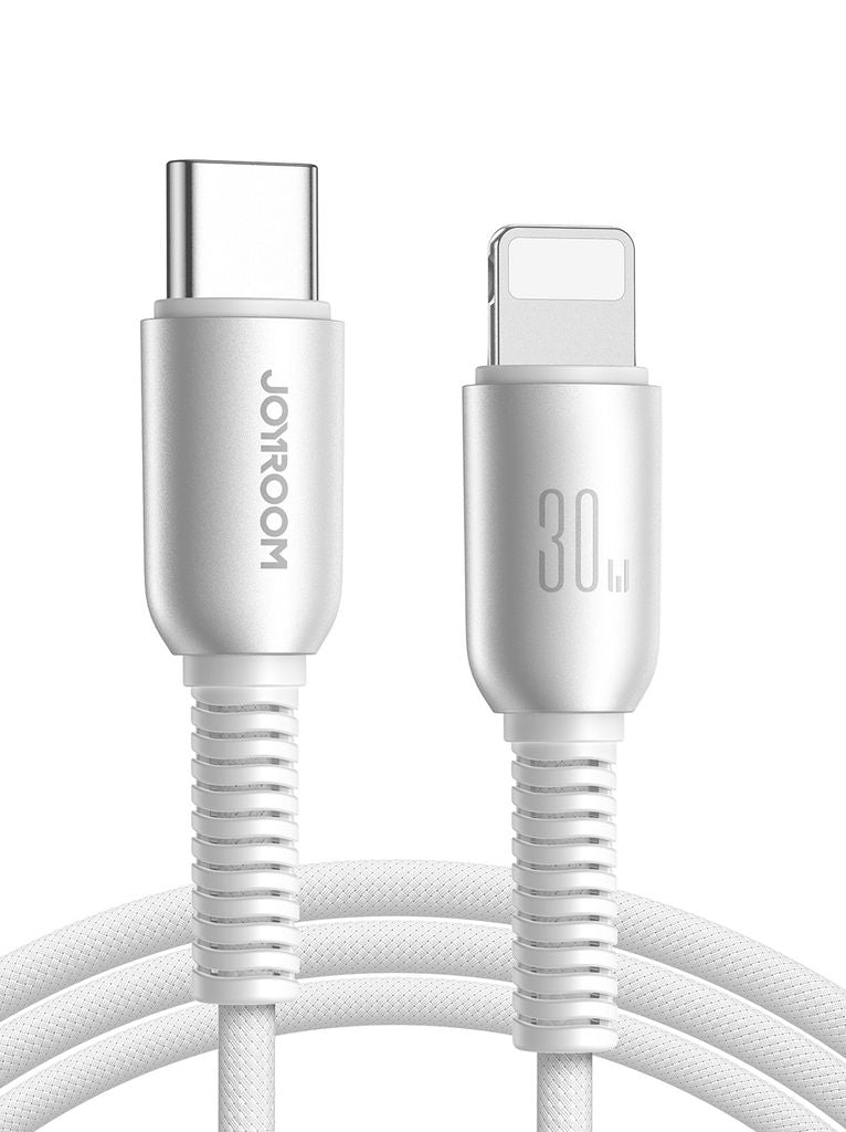 Joyroom USB-C to Lightning Cable Fast Charging 30W, 1.2m - Light Gray