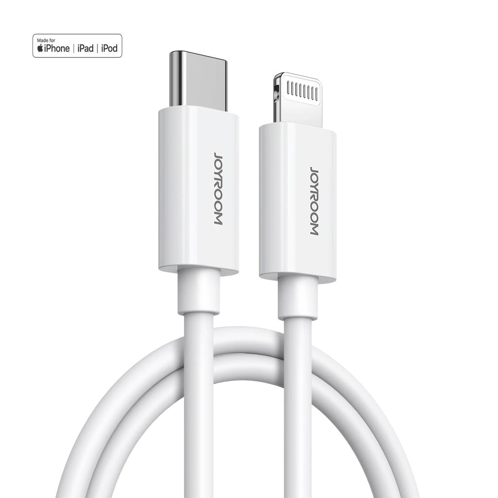 Joyroom USB-C to Lightning MFI cable, PD, 27W, 3A, 1.2m - white