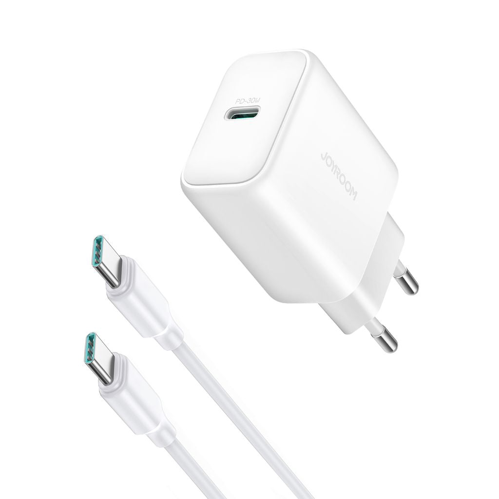 Joyroom Väggladdare USB-C Pd 30W Med USB-C Kabel - Vit