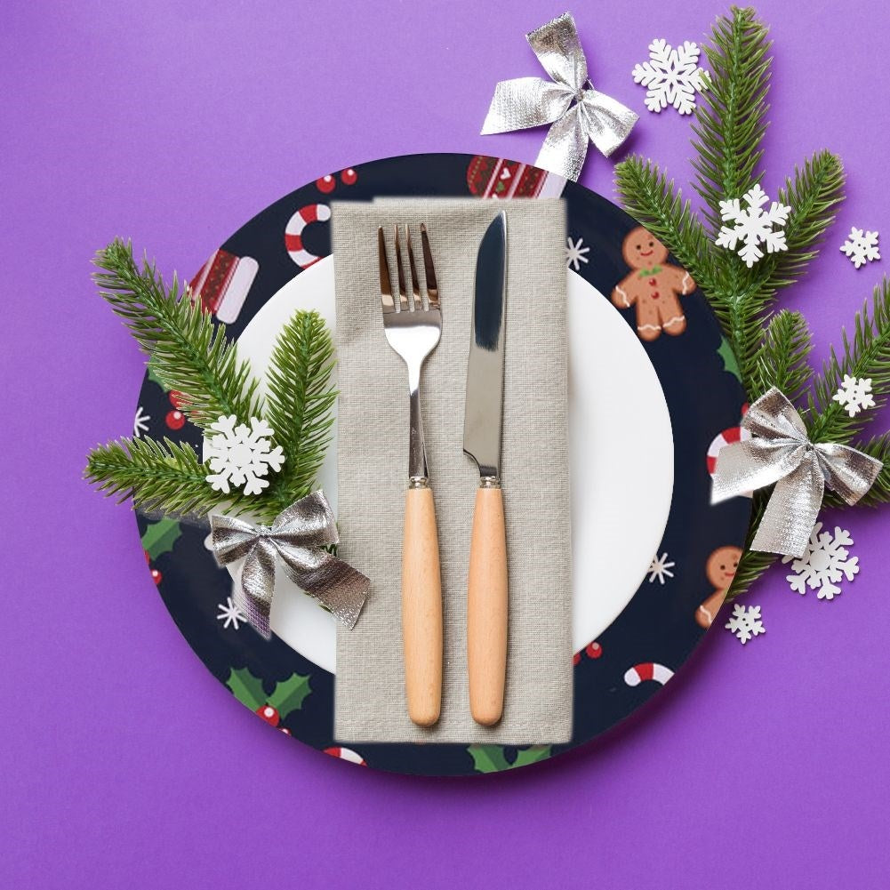 Julig Placemat 33cm: Gingerbread, Mistletoe, Lollipops