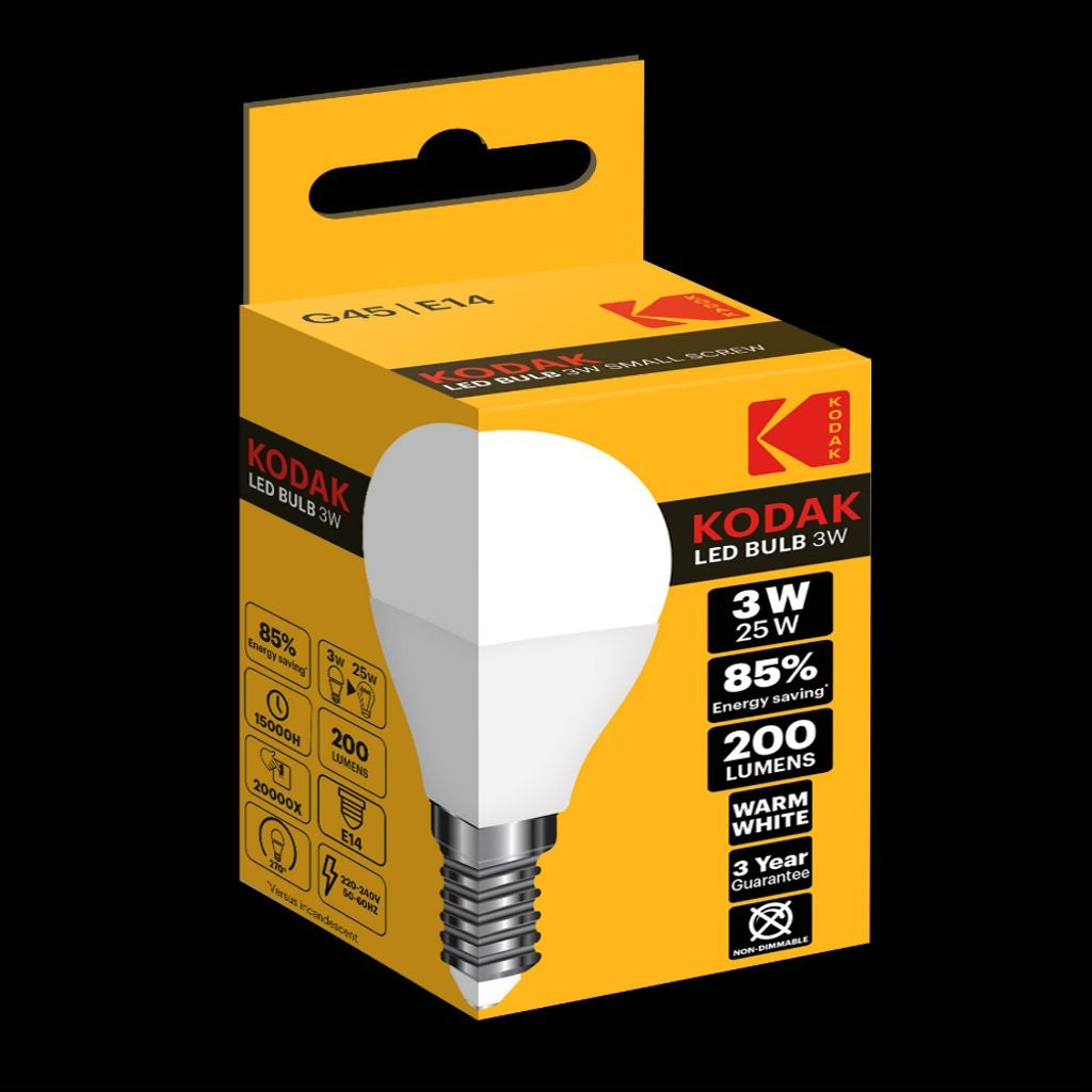 KODAK LED G45 E14 200lm Warm 3W not dimmable