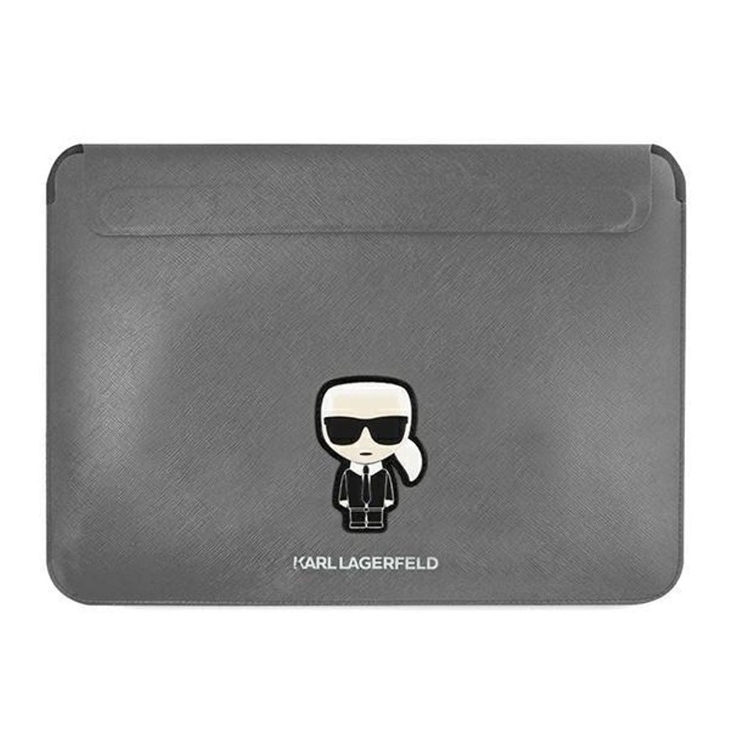 Karl Lagerfeld laptop case 16" Saffiano Ikonik Karl - silver