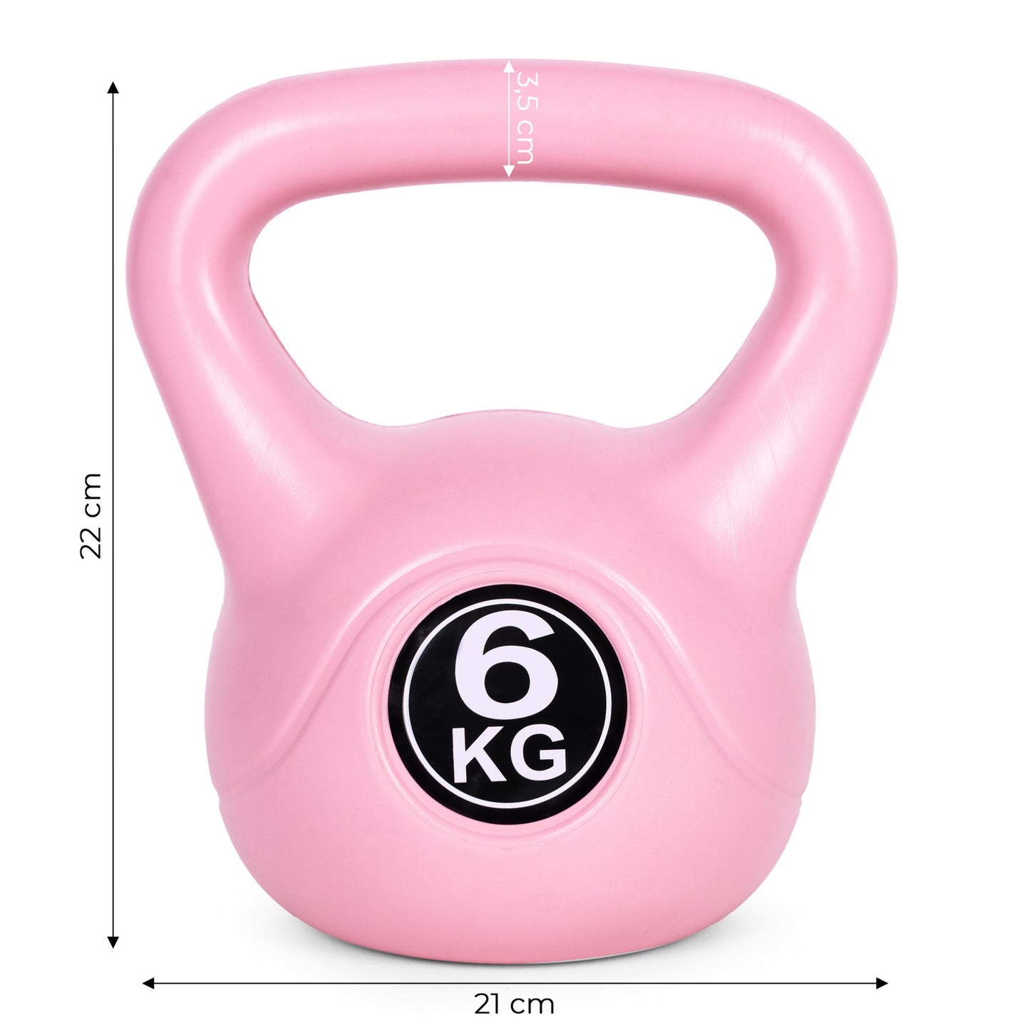 Kettlebell 6 kg for exercise, dumbbell, weight ball, fitness load, pink, ModernHome