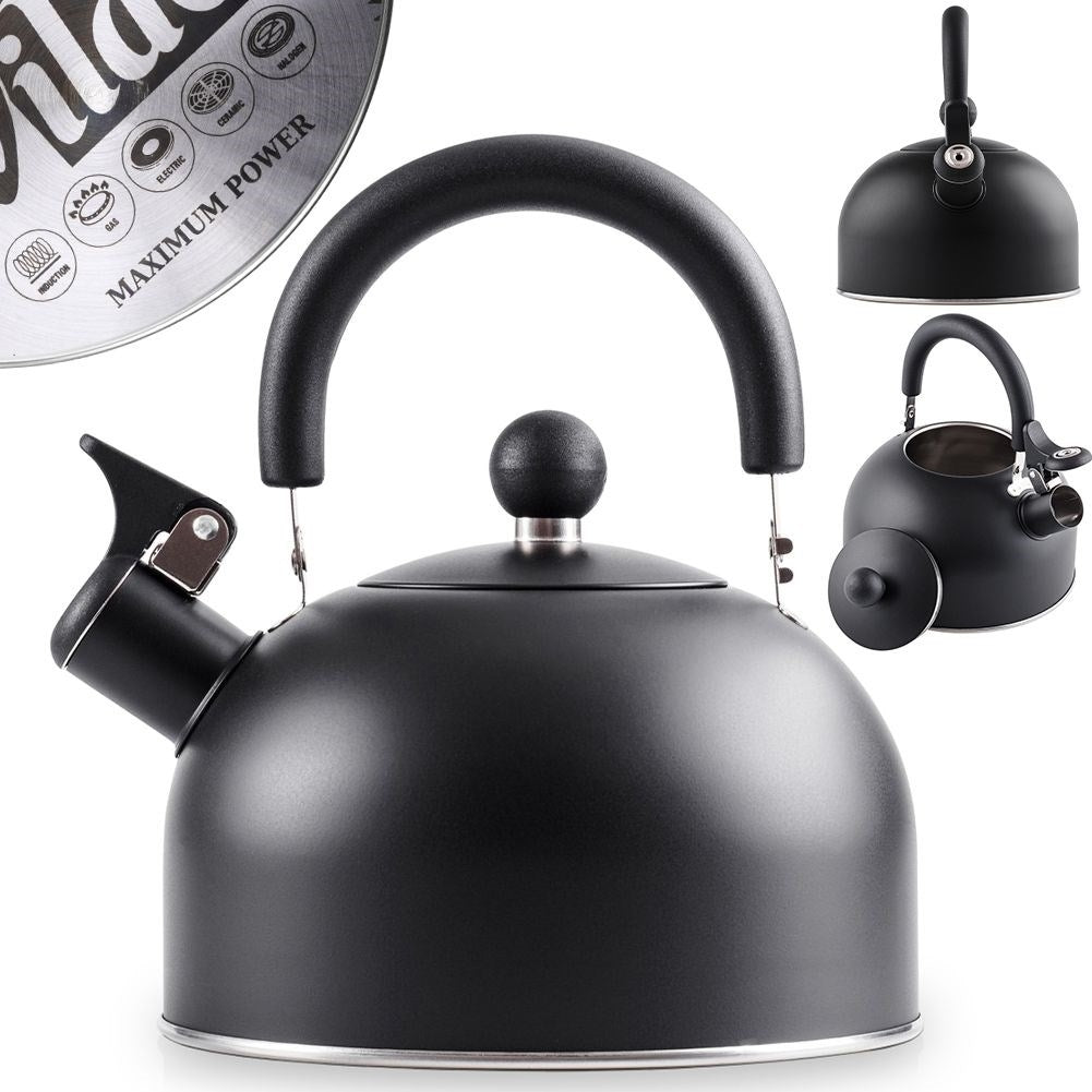 Kettle in Stainless Steel with Tiltable Whistle