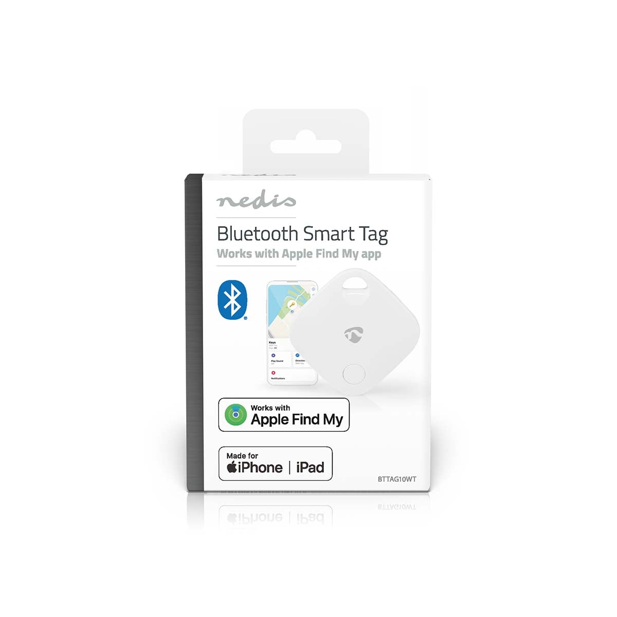 Key Finder | Compatible with: Apple Find My App | Battery powered | 1x CR2032 | batteries included | Bluetooth® version: 5.1 | Battery life up to: 1 year | White | 1 pc.