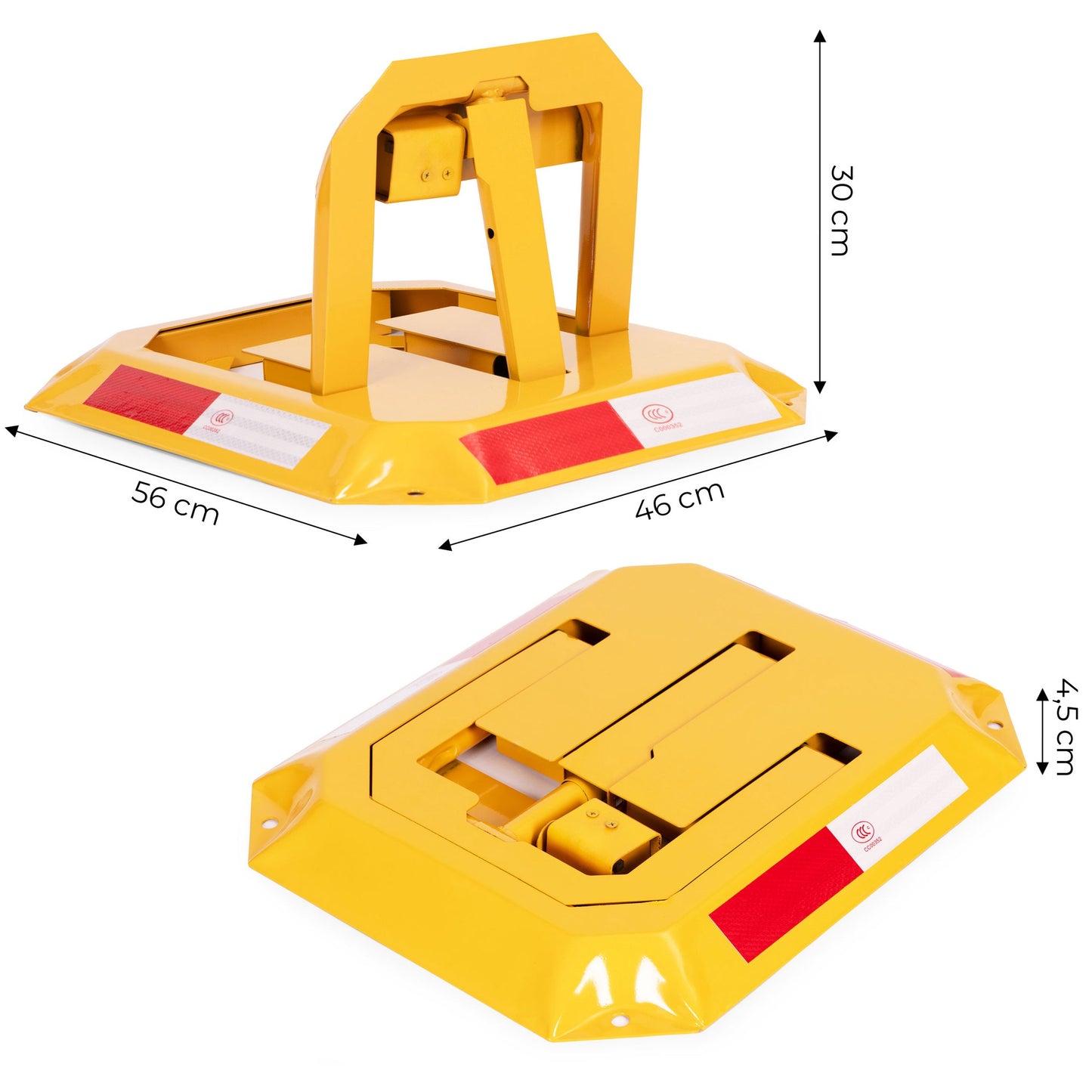 Key-Operated Folding Parking Lock, 30 cm, Reflective