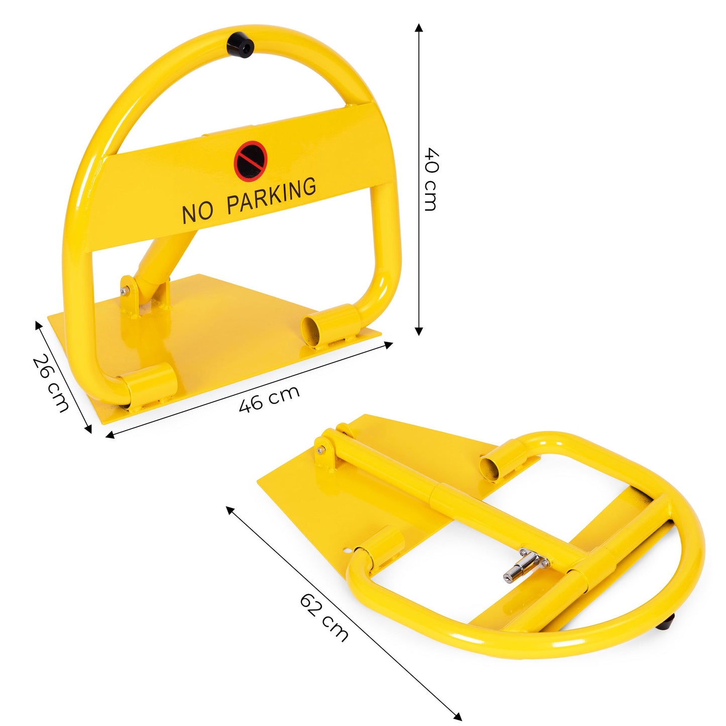 Key-Operated Folding Parking Lock, Iron, 40 cm