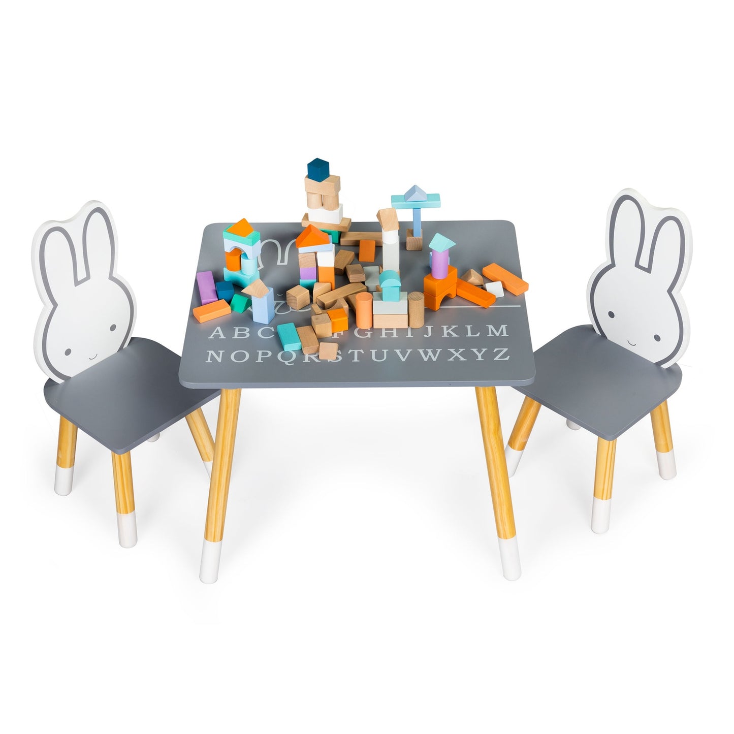 Kids Table and 2 Chairs Set – Wooden Furniture