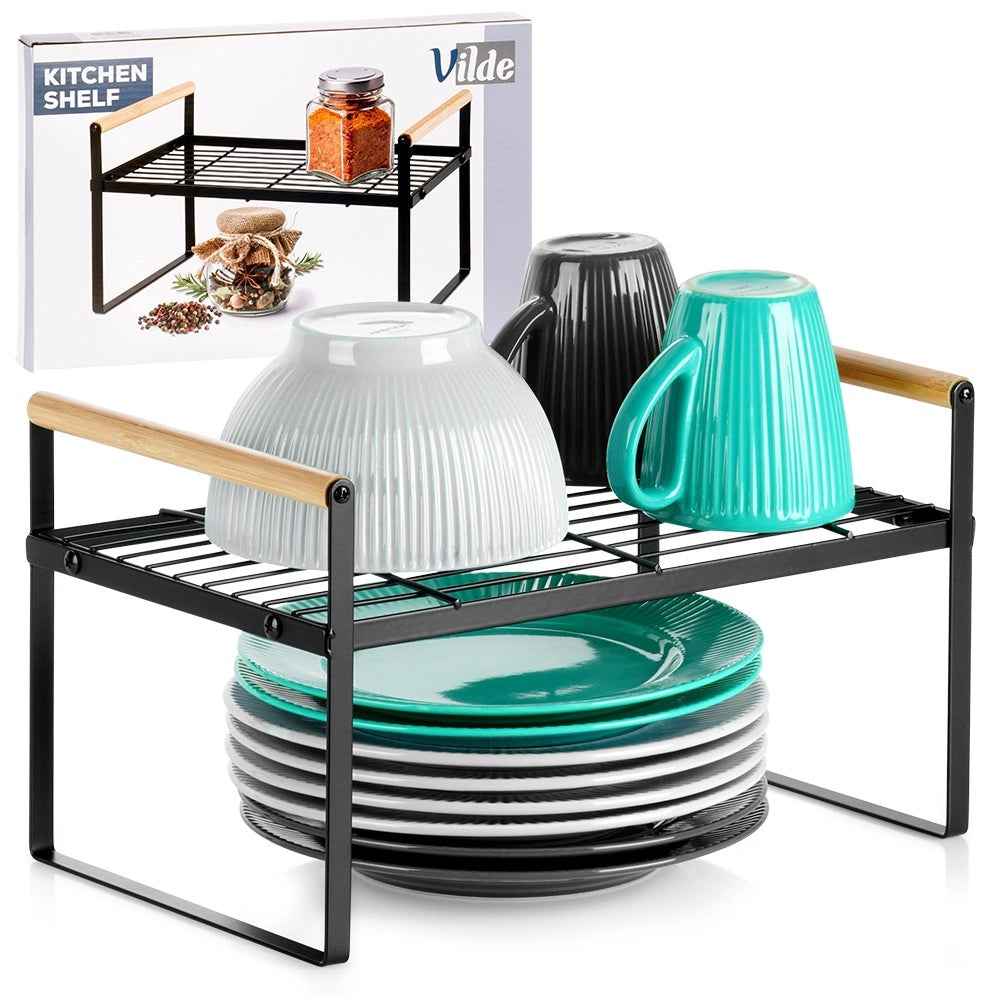 Kitchen Shelf, Black Metal, 33x21x19.5 cm