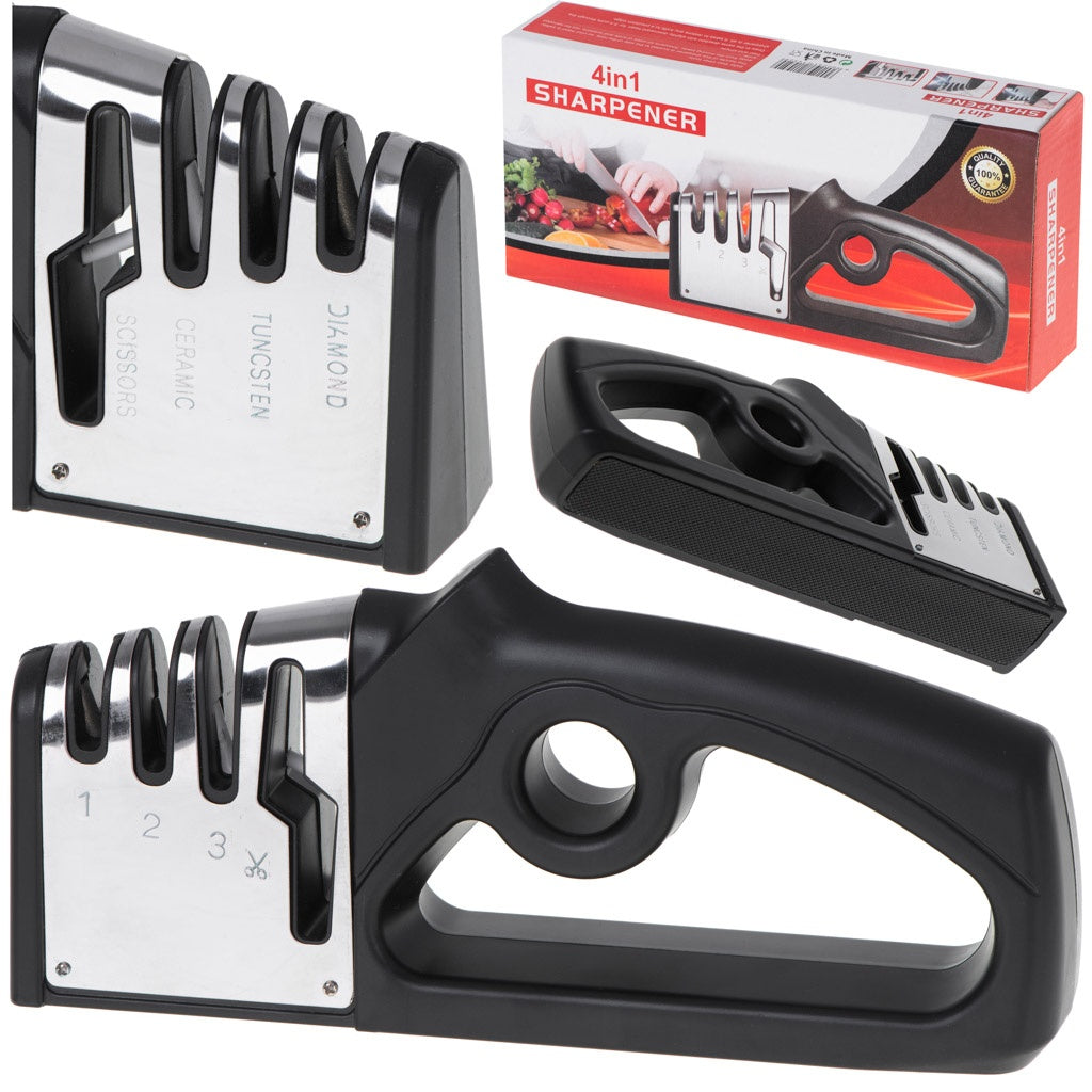 Kitchen knife and scissors sharpener 4in1