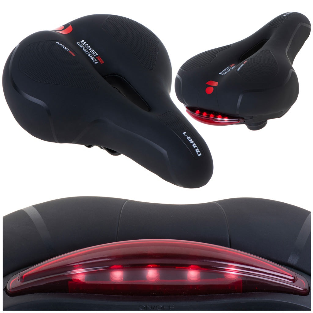 L-BRNO Sports bike saddle comfortable foam elastic LED light