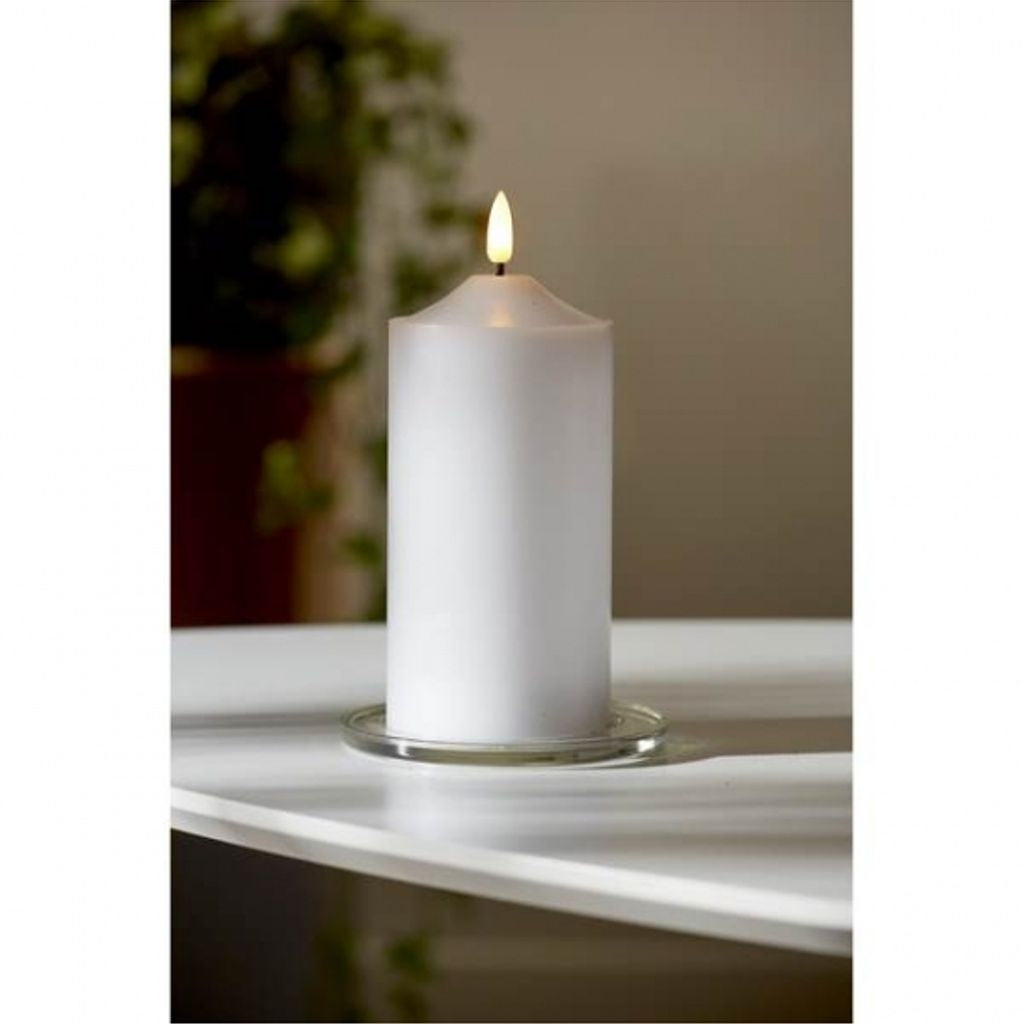 LED BLOCK LIGHT FLAME / 17 cm / Battery / Timer