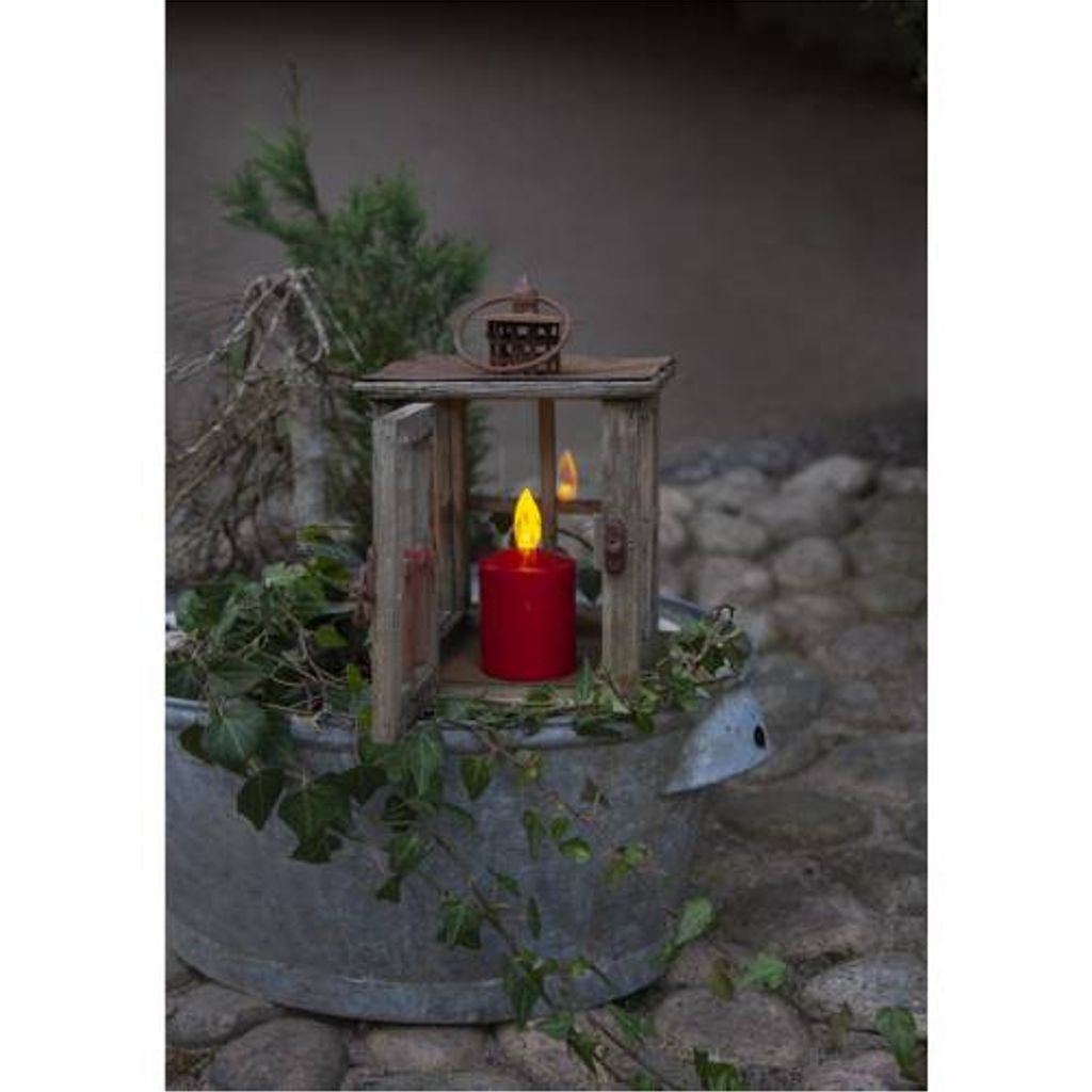 LED BLOCK LIGHT PAULA / 11.5 cm / BATTERY / Sensor / indoor/outdoor use / red