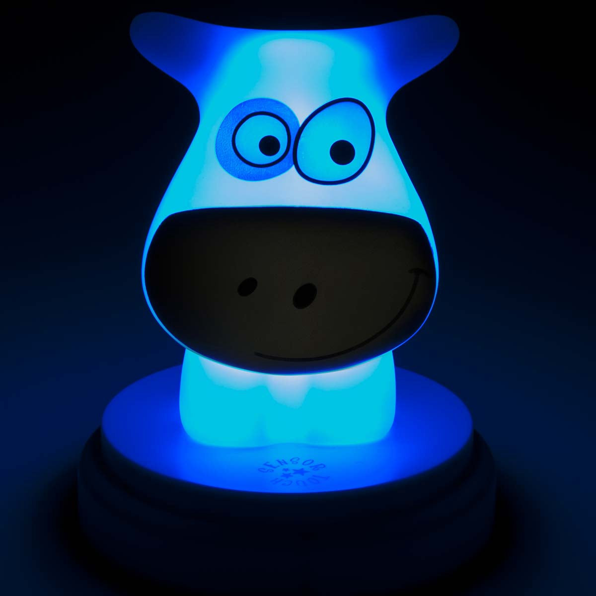 LED Night Light for Kids, Blue Cow Design, Auto-Off