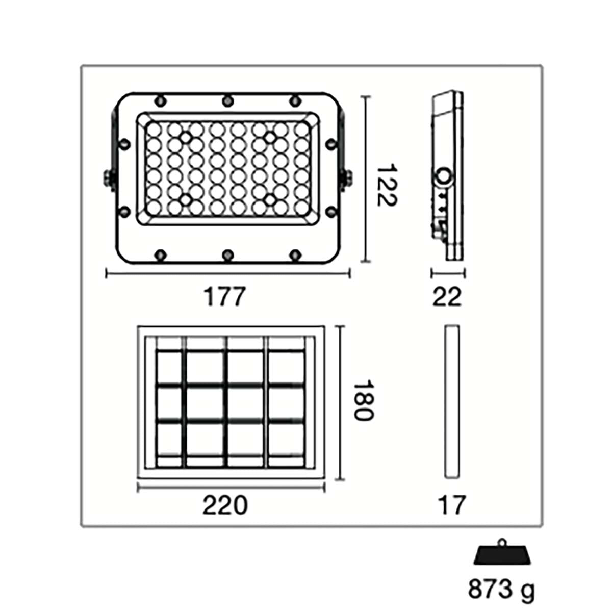 LED Photovoltaic Floodlight SIRIO SOLARE 2.50 W 400 lm 4000 K