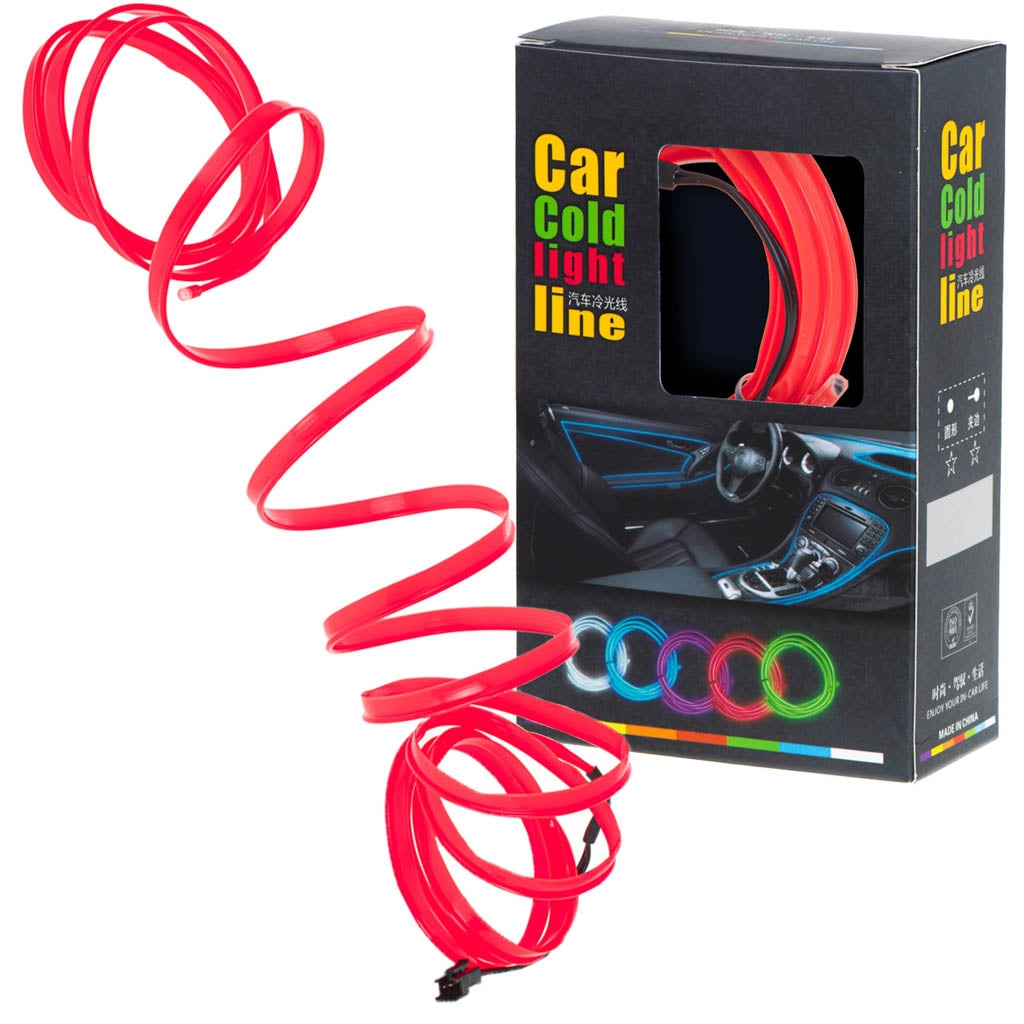 LED ambient lighting for car / car USB / 12V tape 5m red