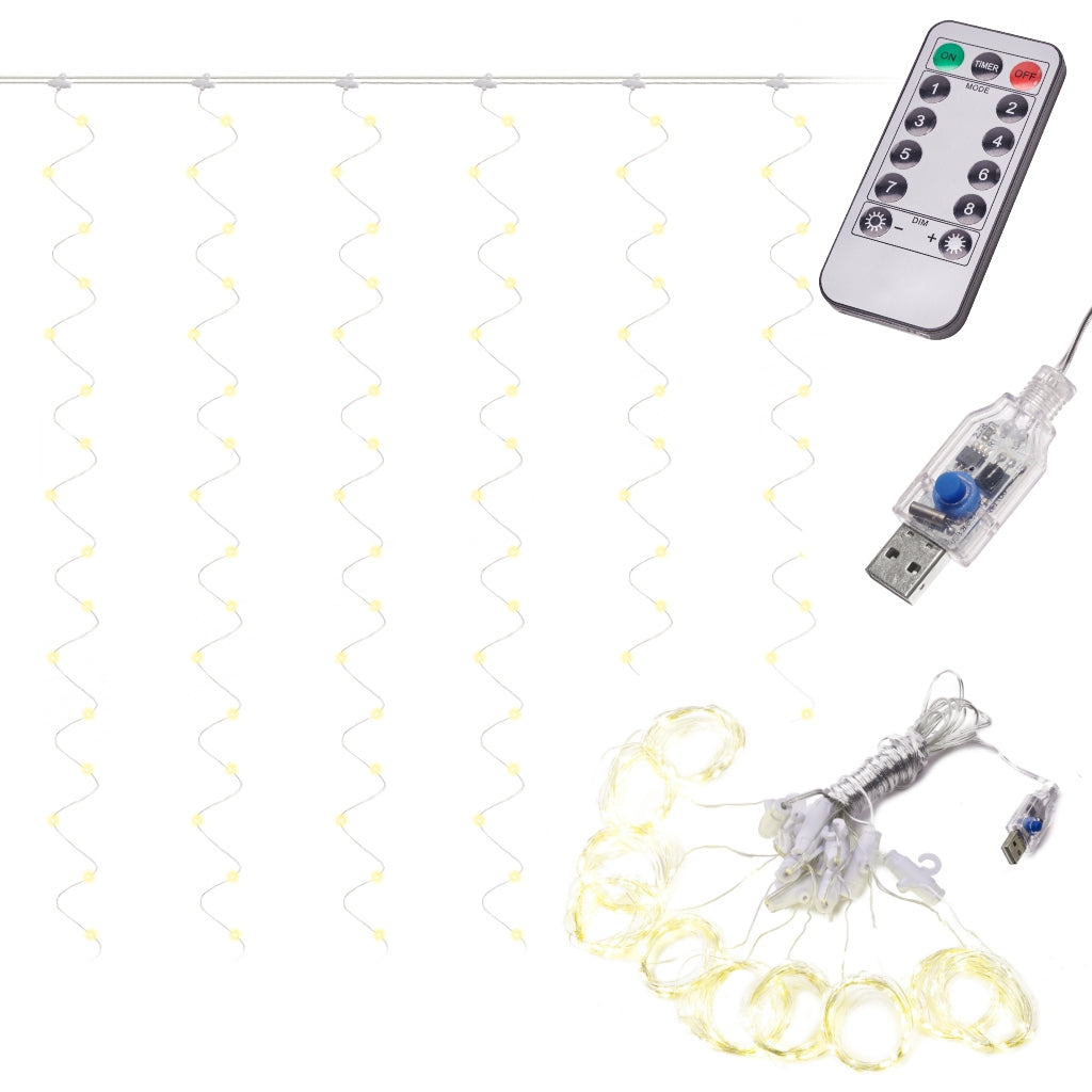 LED curtain lights 3x3m 300LED warm white