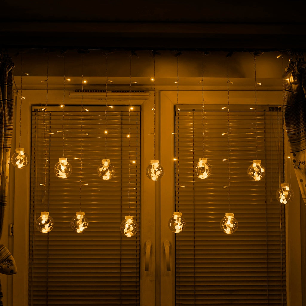 LED curtain lights hanging balls 3m 108LED warm white