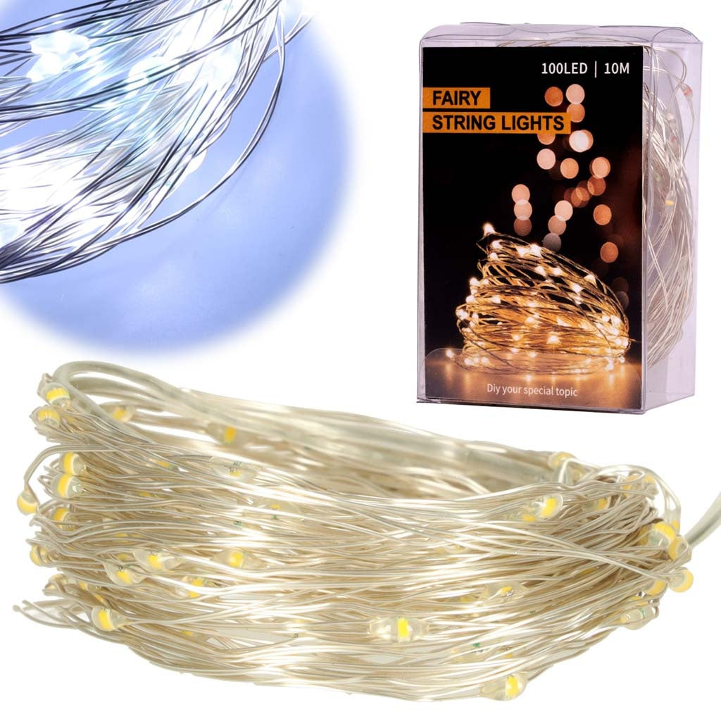LED decorative wire lights 10m 100LED cold white