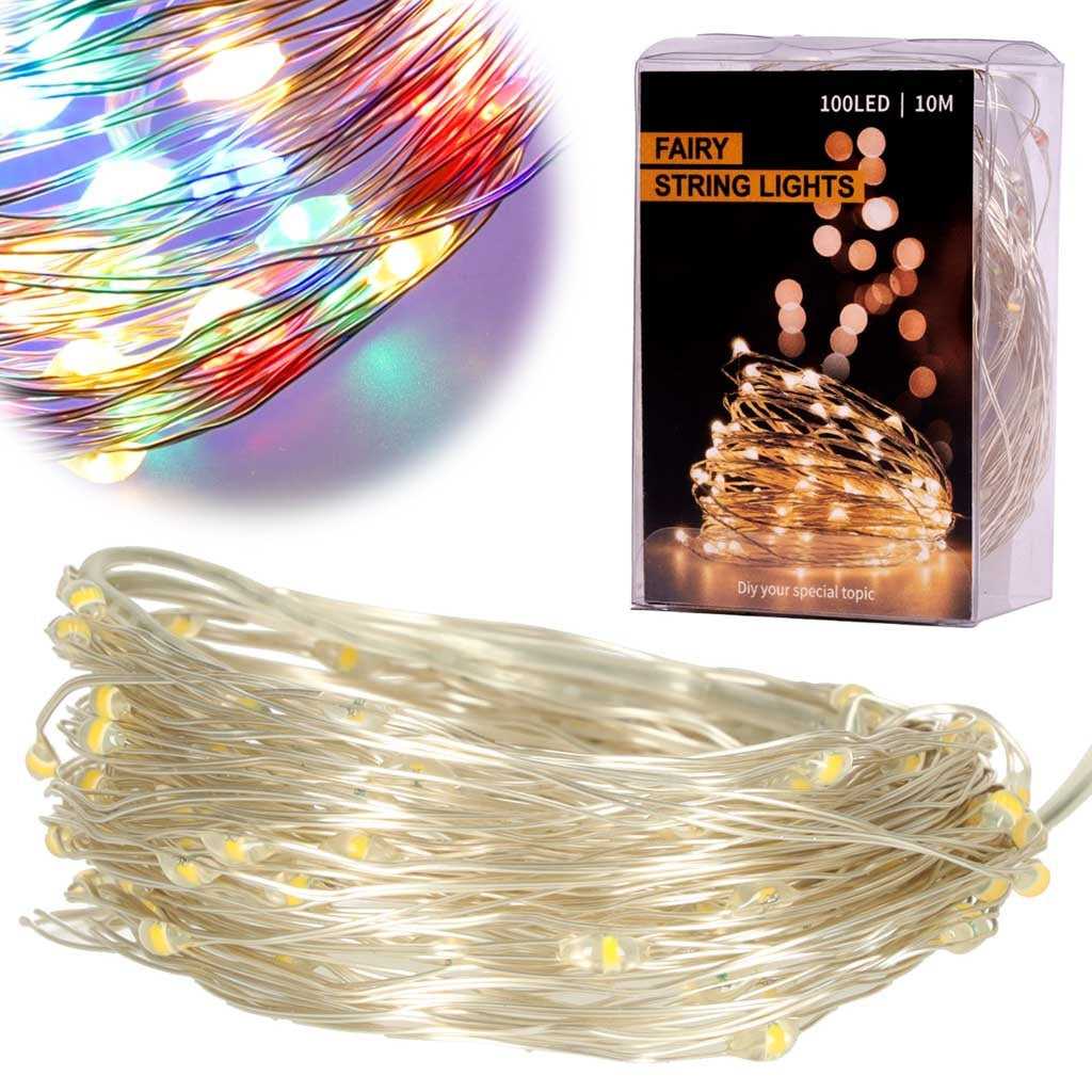 LED decorative wire lights 10m 100LED multicolour