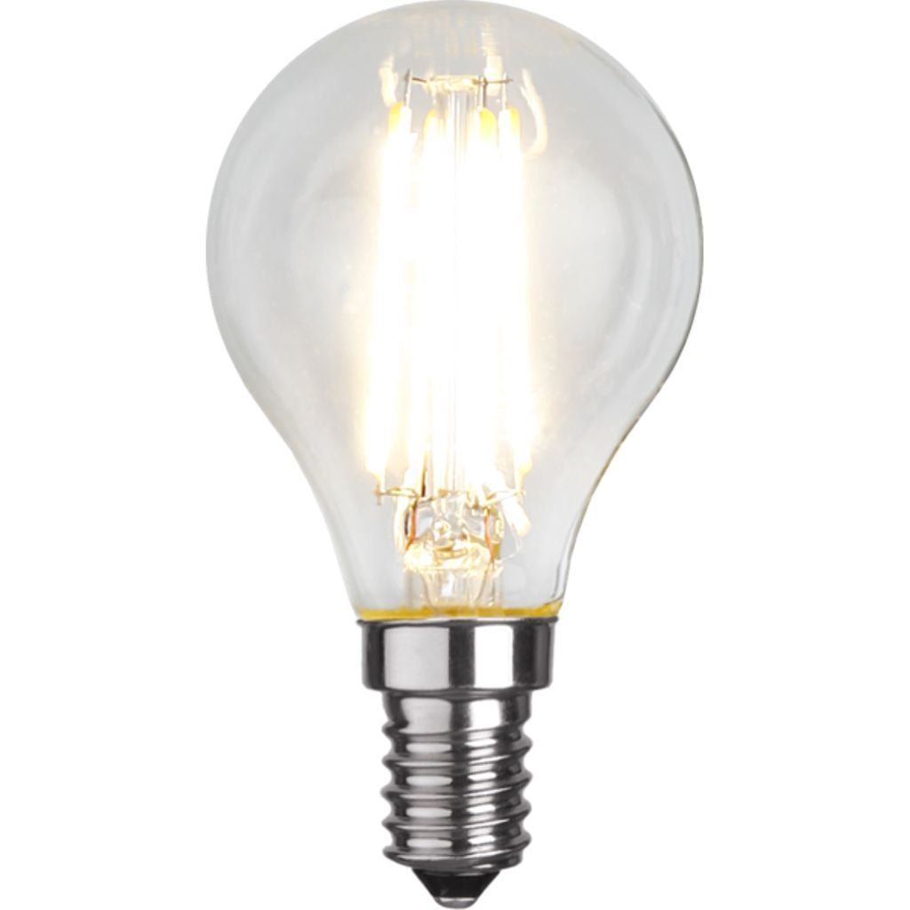 LED lamp E14 P45 clear 4W 2700K 470 lumens
