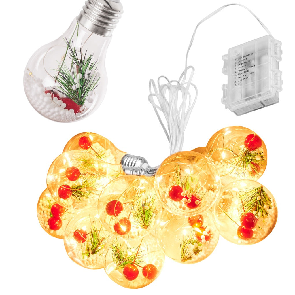 LED lights battery chain curtain balls with decoration 3m 50LED warm
