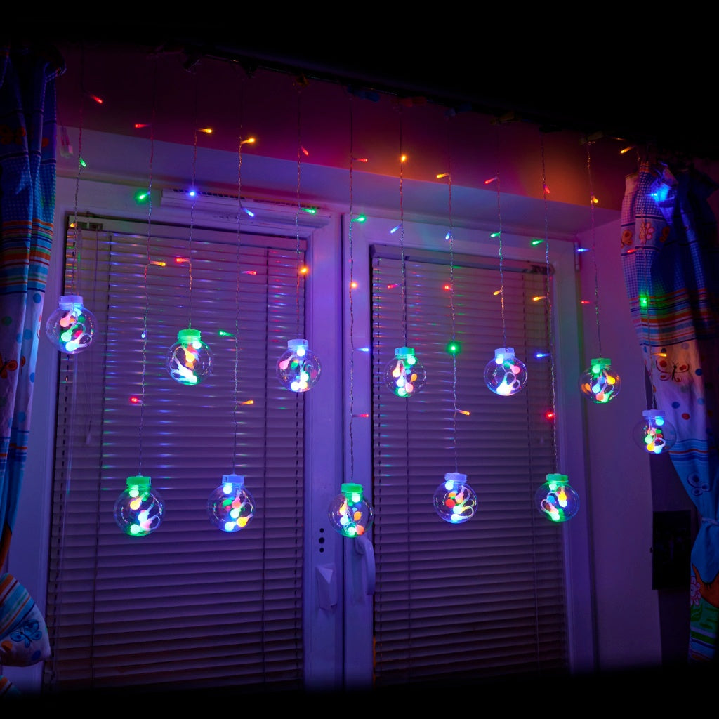 LED lights curtain balls 3m 108LED multicolour remote control