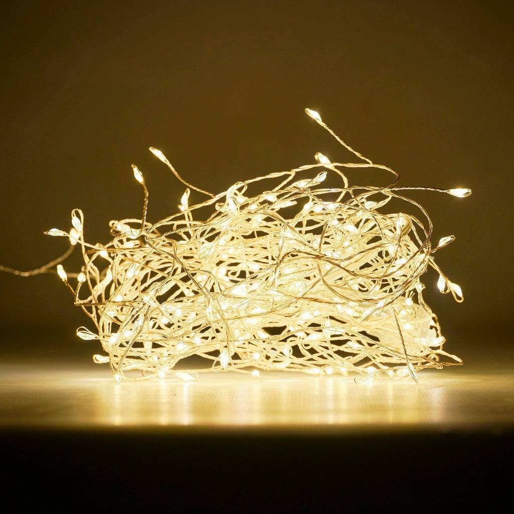 LED lights wire chain garland icicles 6m 200LED warm white