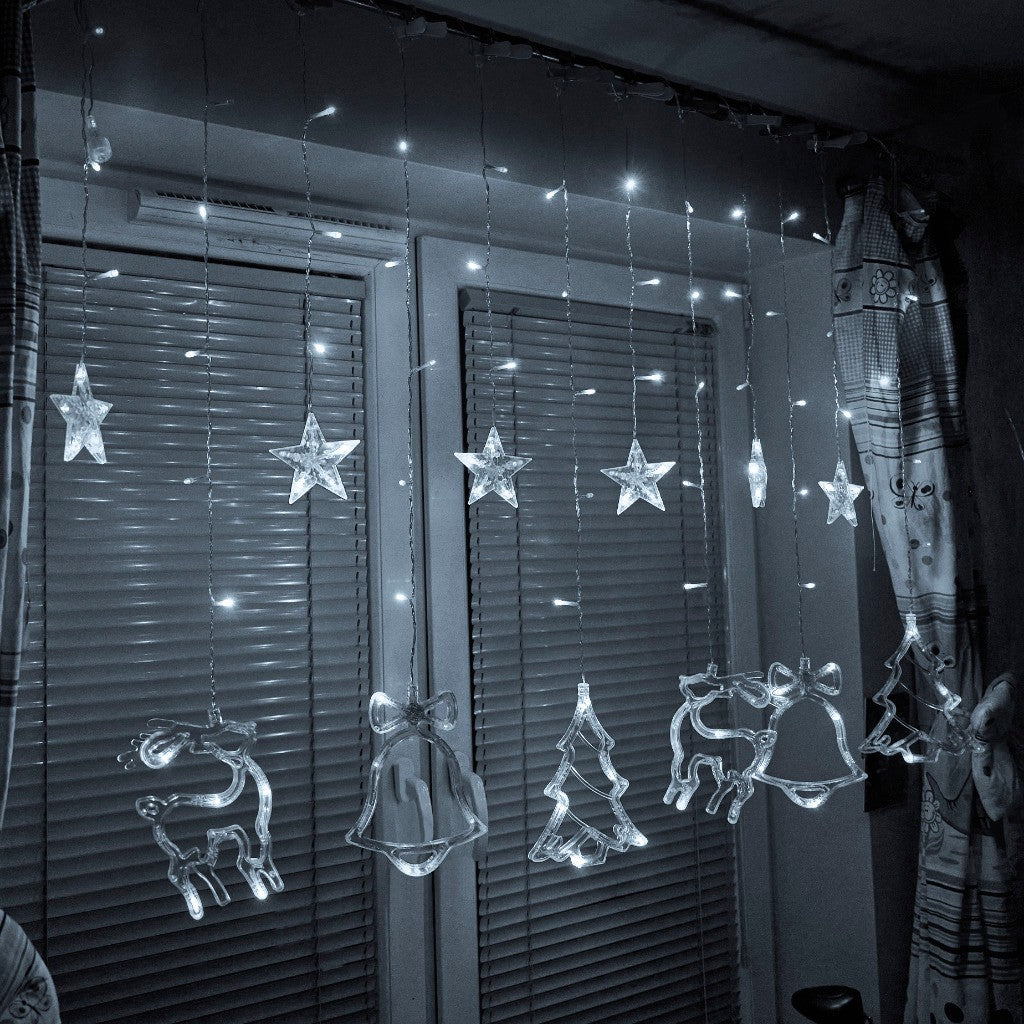 LED reindeer curtain lights 2.5m 138LED cold white