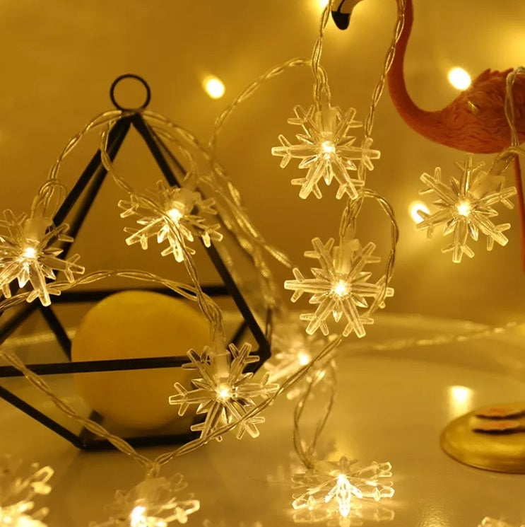 LED snowflake chain lights 10m 100LED warm white