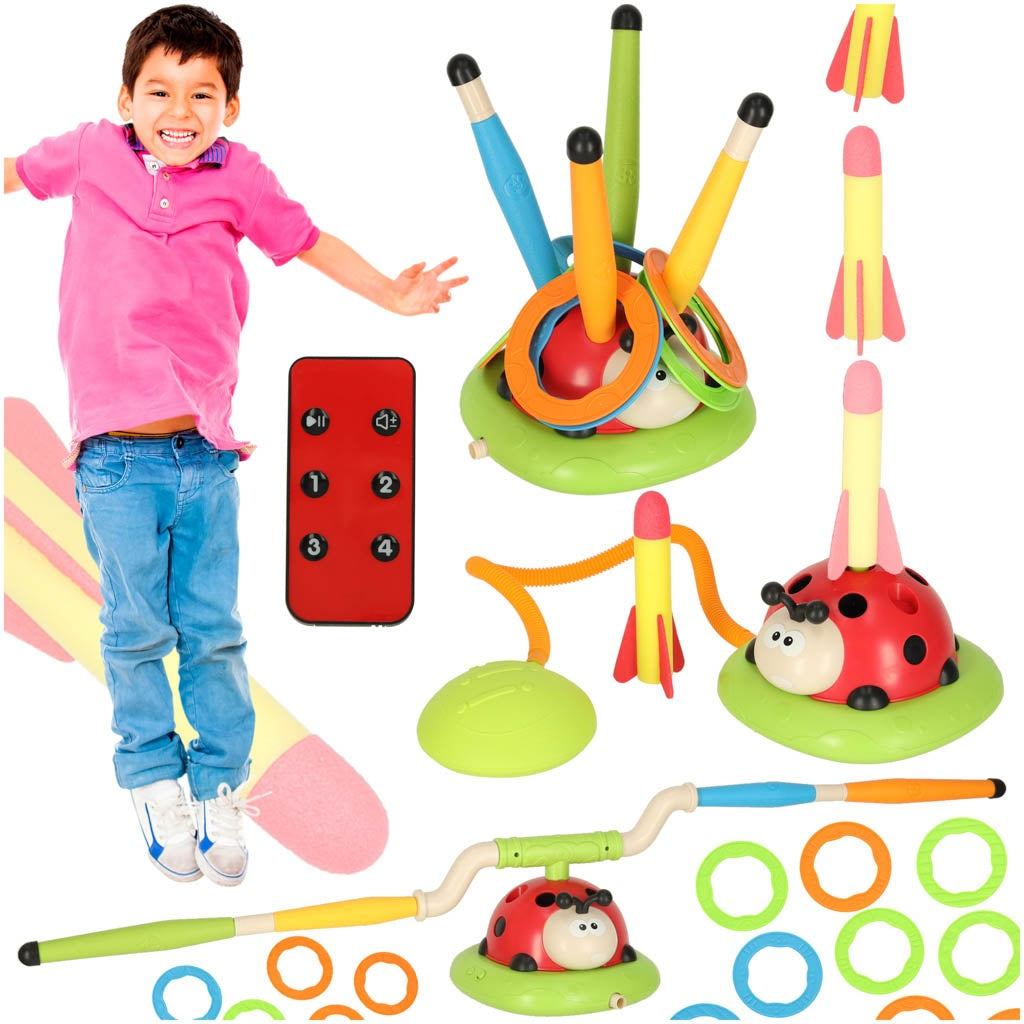 Ladybird toy 3in1 launcher jumping rocket