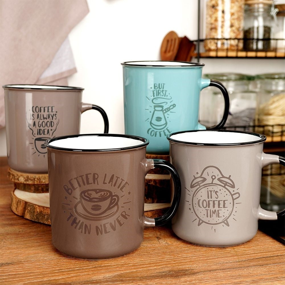 Large Gray Ceramic Mug 700 ml - Microwave safe