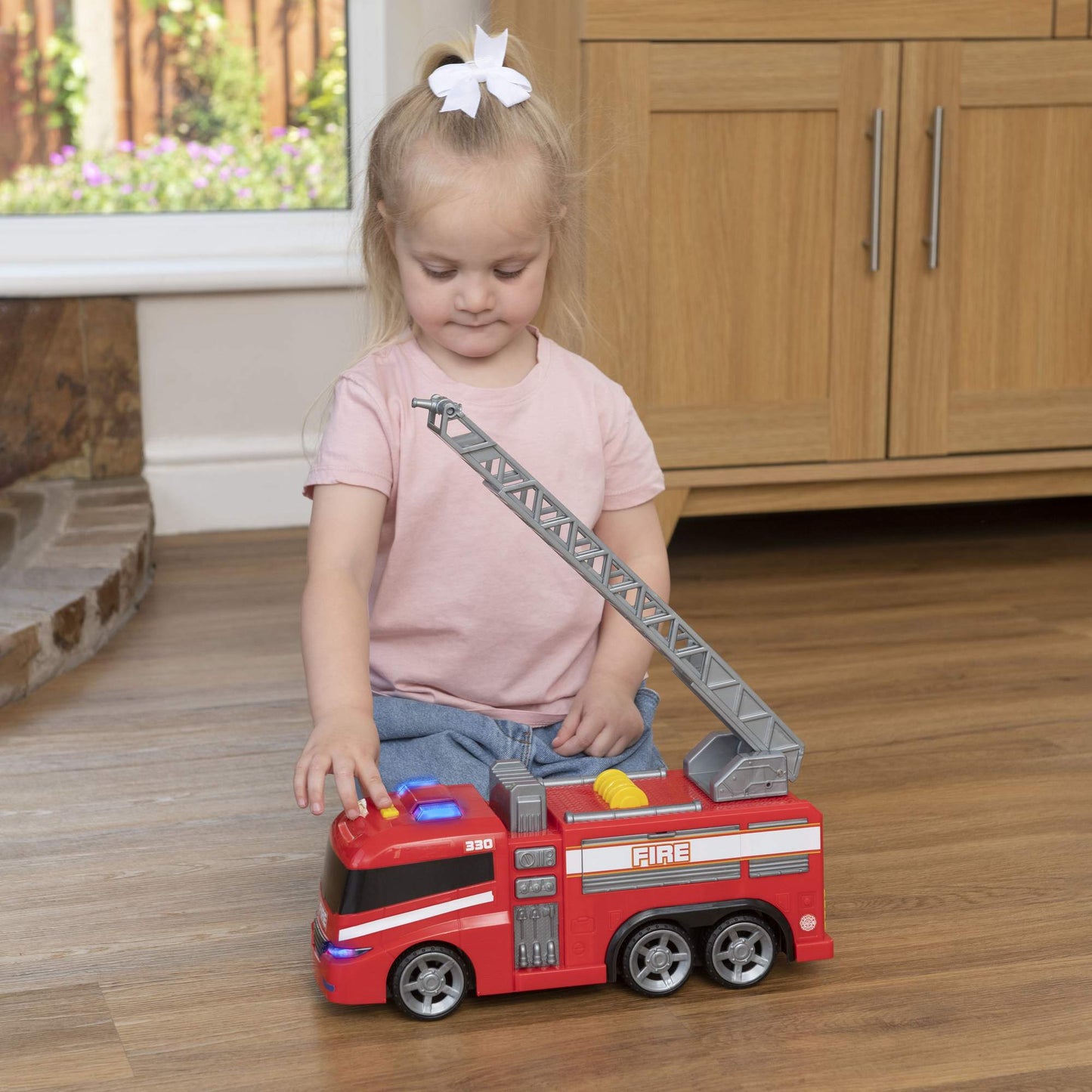 Large Light & Sound Fire Engine Toy with Ladders