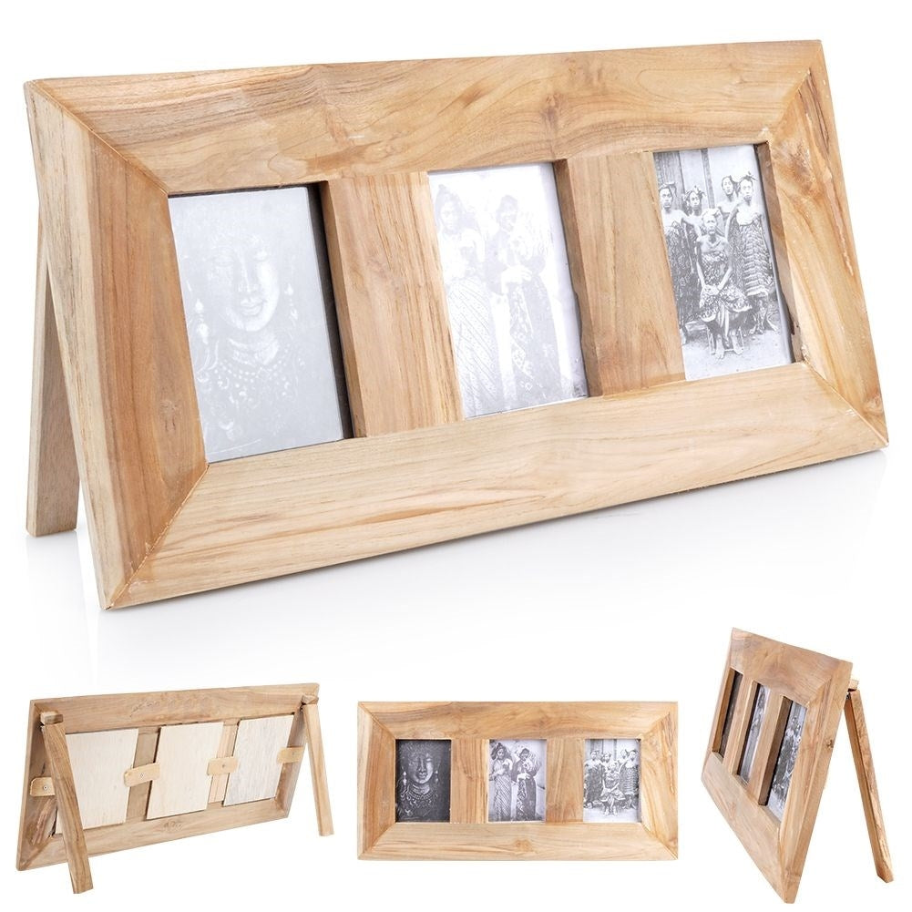 Large Rectangular Tea Frame for Three Pictures 10x15 cm