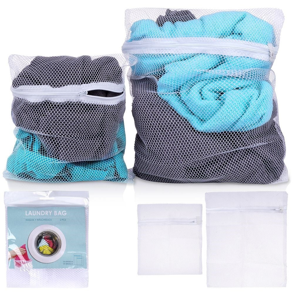 Laundry bags with plastic zipper for delicate fabrics